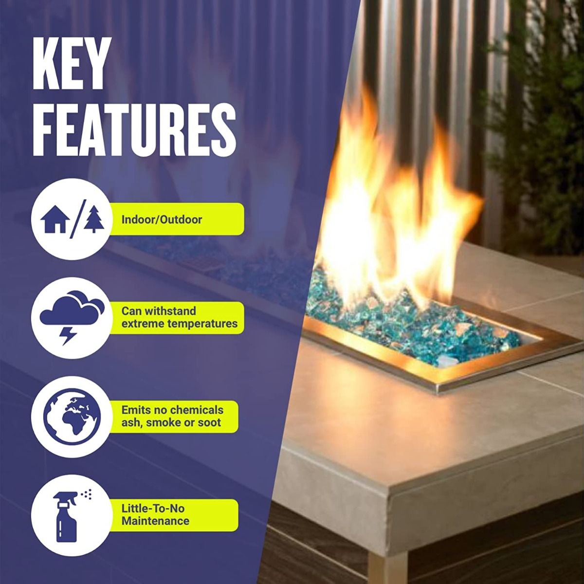 Fire Glass Rocks - USA - Havens | Luxury Metals