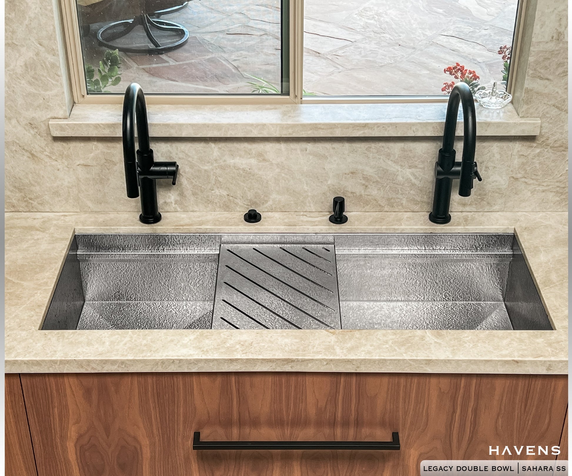 Double-Bowl Sink - Stainless Steel - Havens | Luxury Metals