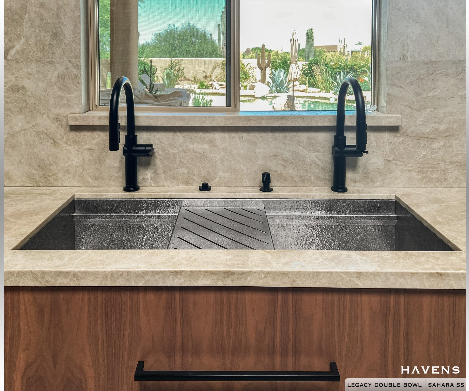 Double-Bowl Sink - Stainless Steel - Havens | Luxury Metals