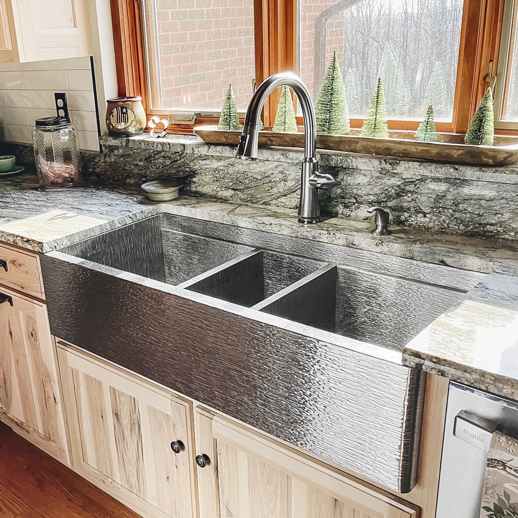 Triple Bowl Farmhouse Sink - Stainless Steel - Havens | Luxury Metals