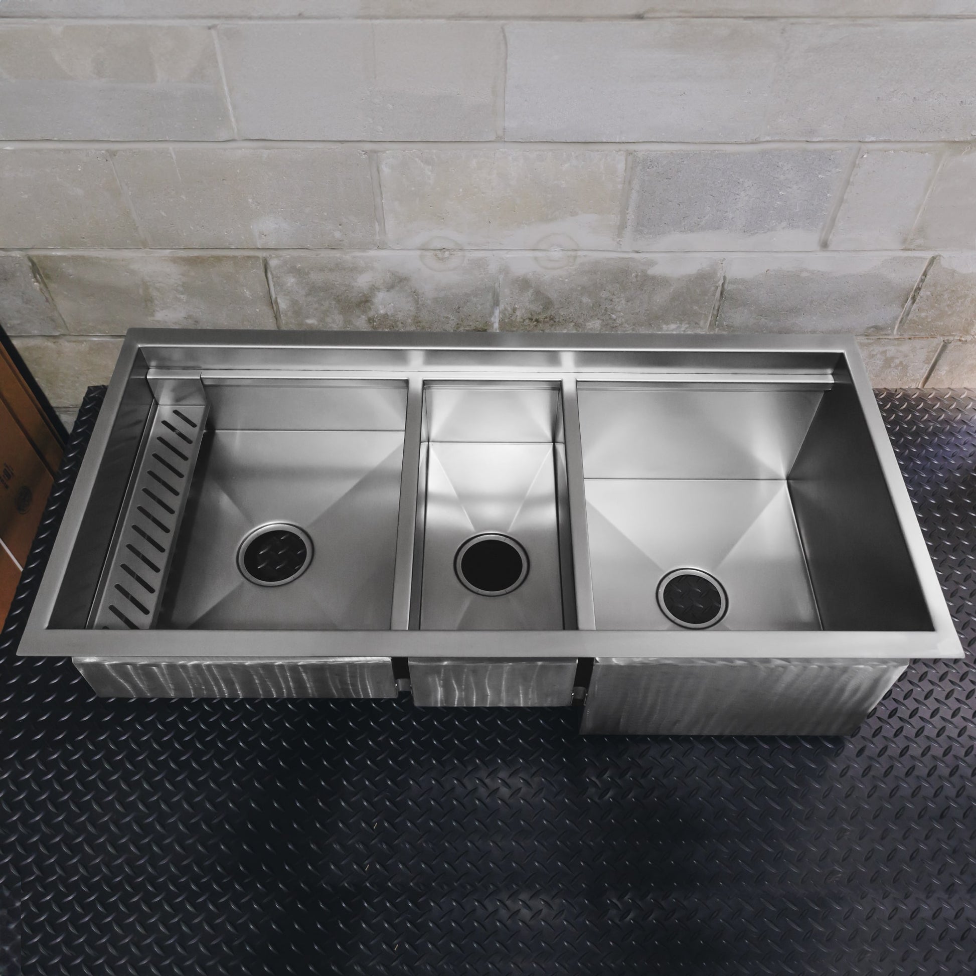 Triple Bowl Sink - Stainless Steel - Havens | Luxury Metals