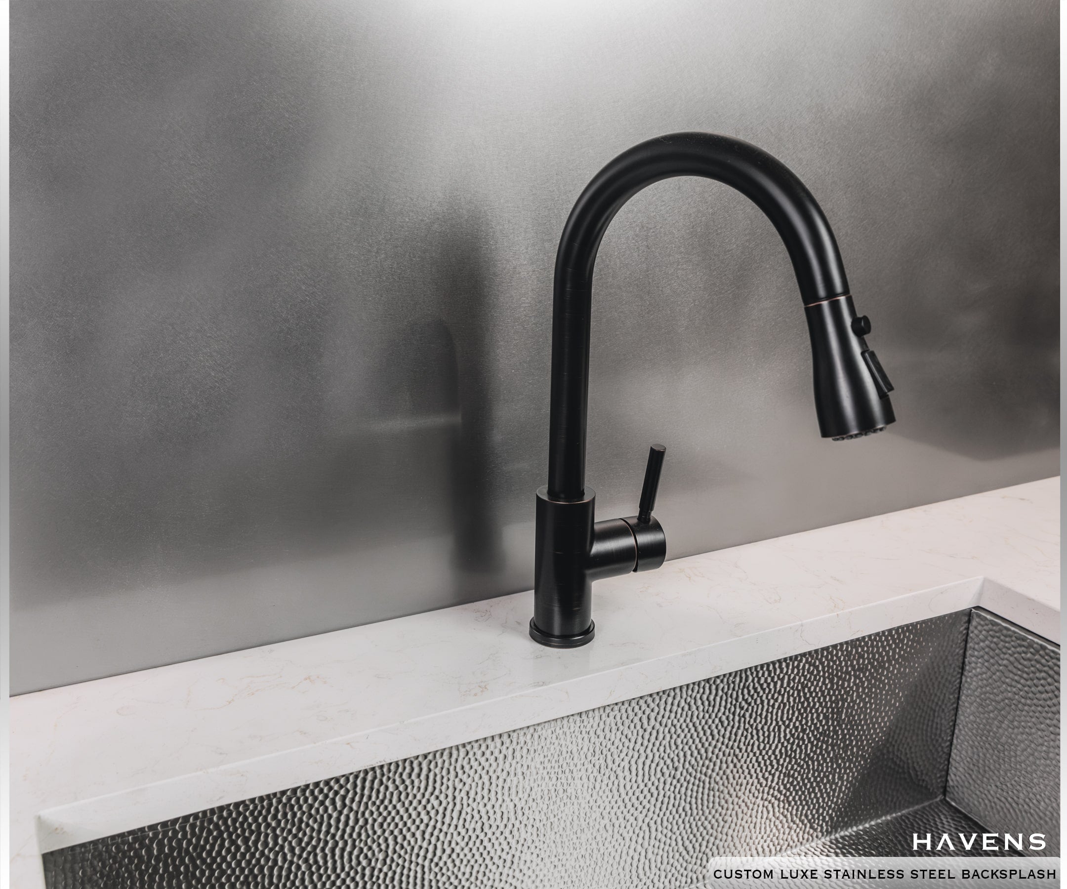 Stainless Steel Backsplash - Custom Size - Havens | Luxury Metals