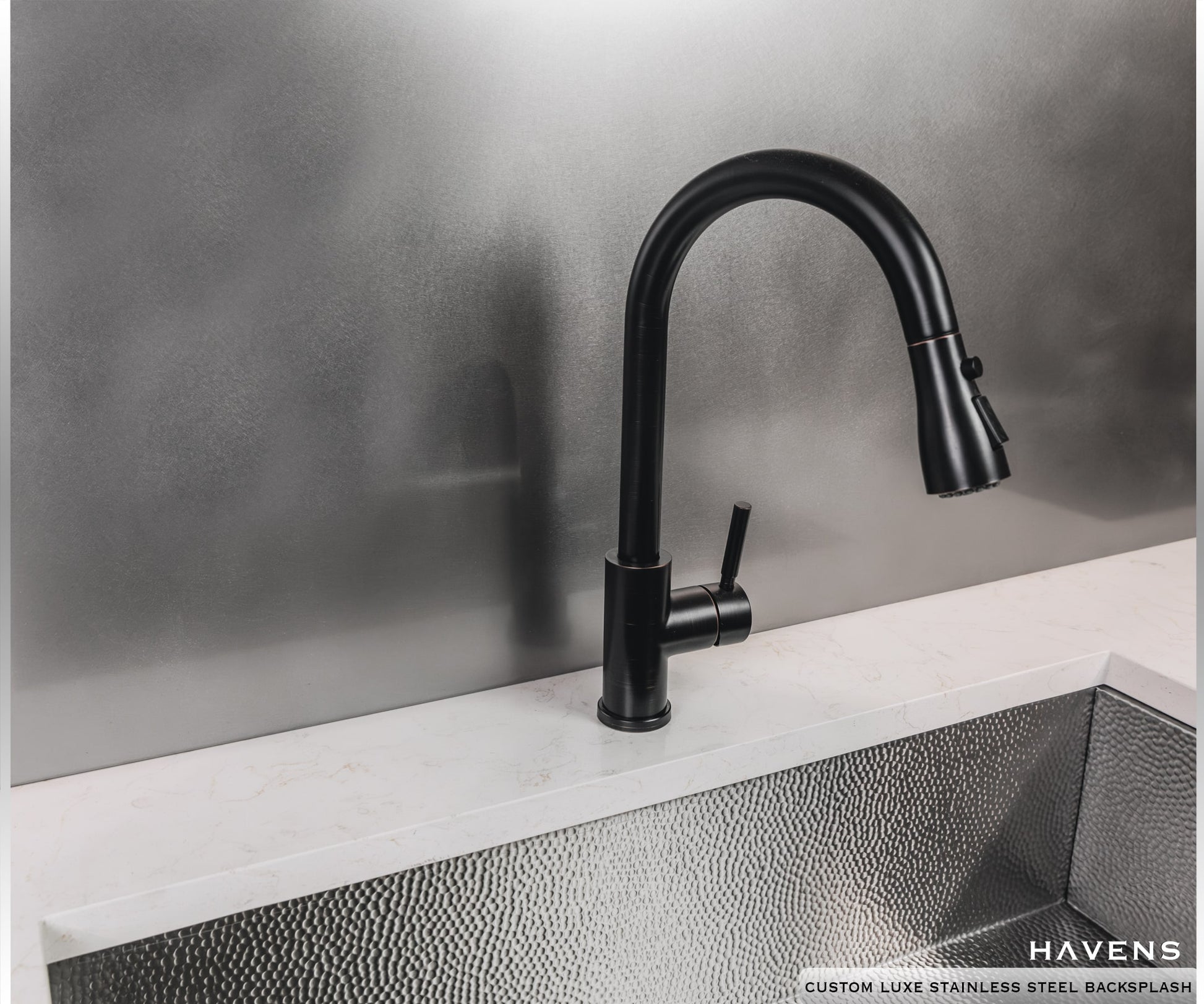 Stainless Steel Backsplash - Custom Size - Havens | Luxury Metals