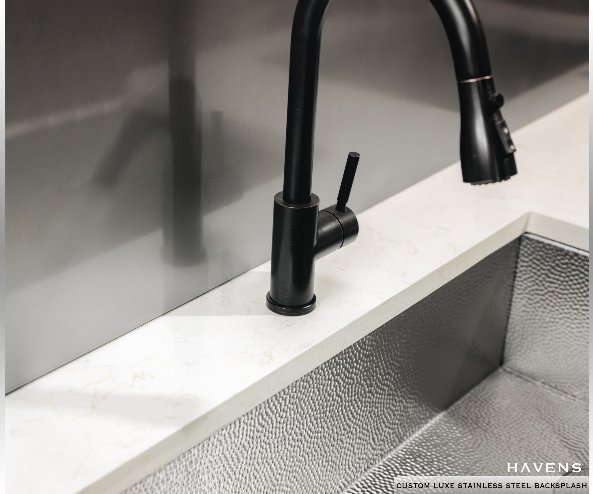 Stainless Steel Backsplash - Custom Size - Havens | Luxury Metals