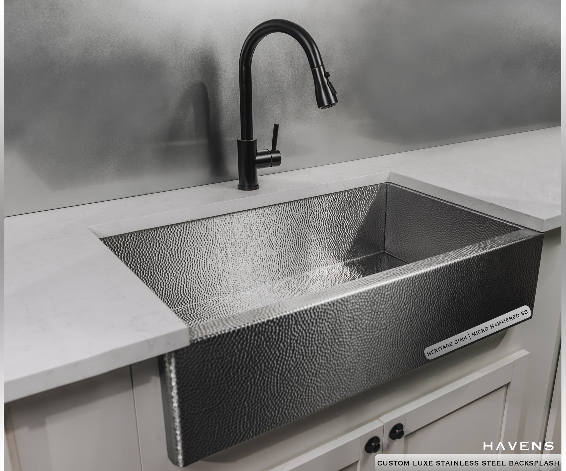 Stainless Steel Backsplash - Custom Size - Havens | Luxury Metals