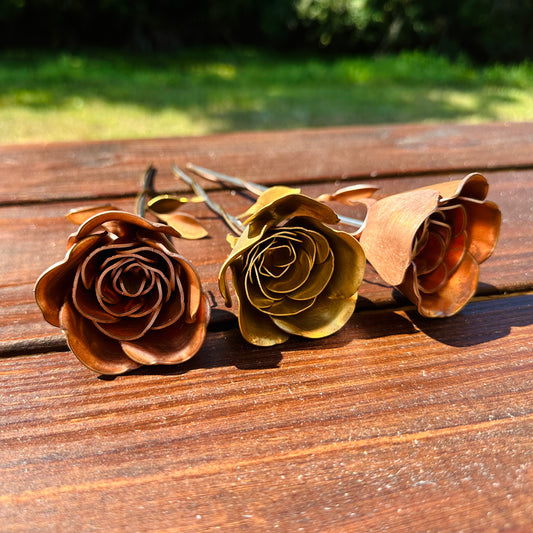 Pure Copper and brass metal roses