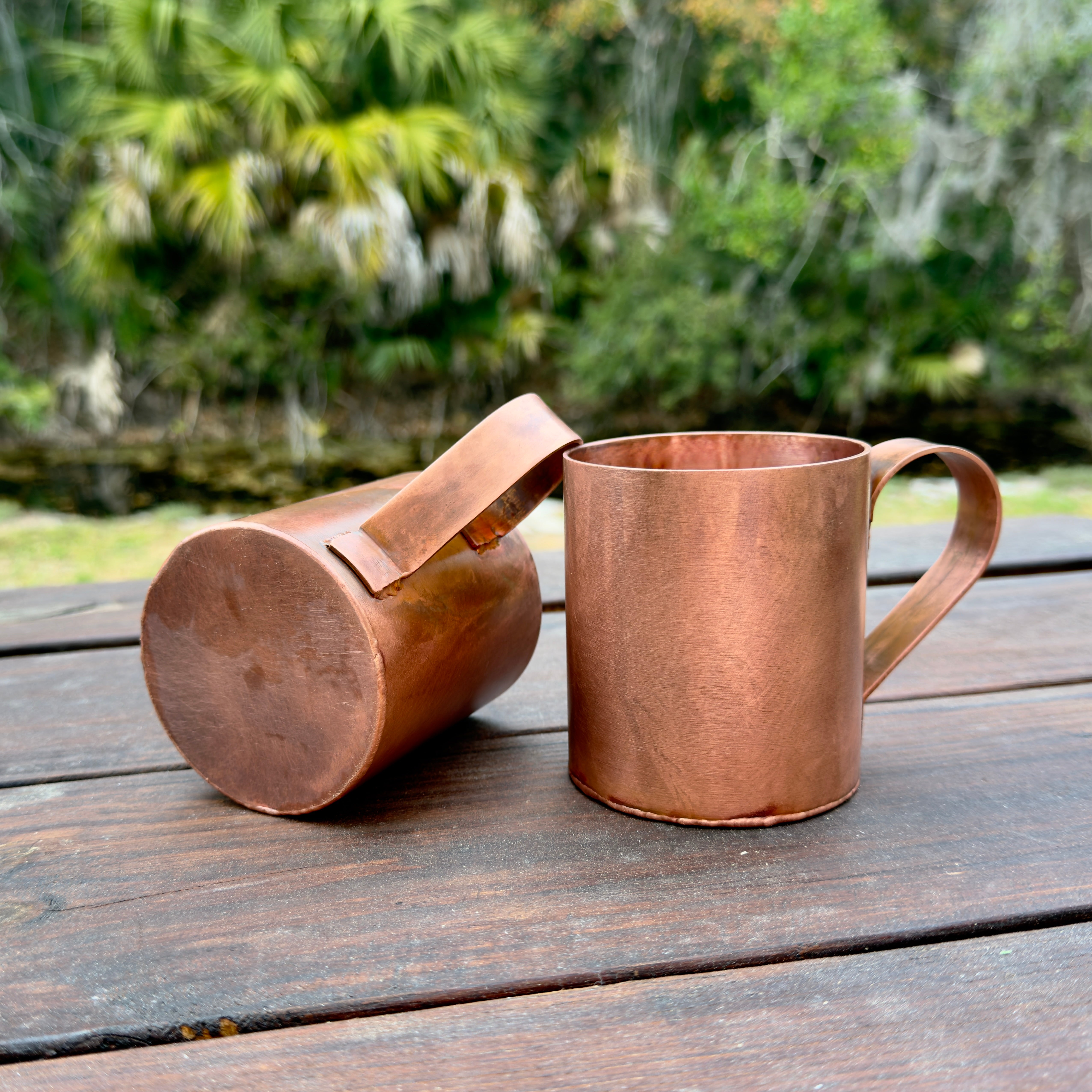 Two Rustic Copper Mule Mugs