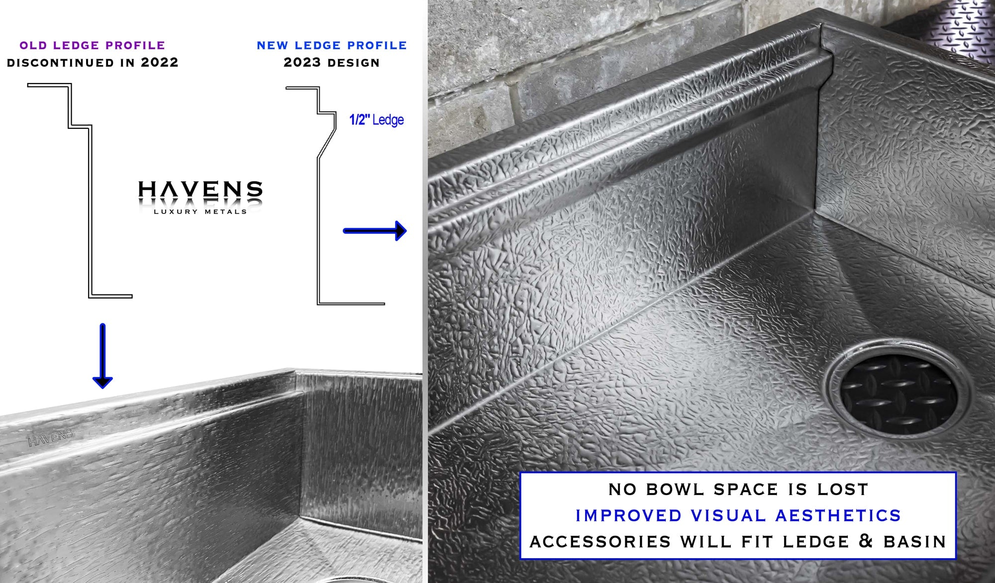 Legacy Farmhouse Sink - Stainless Steel - Havens | Luxury Metals