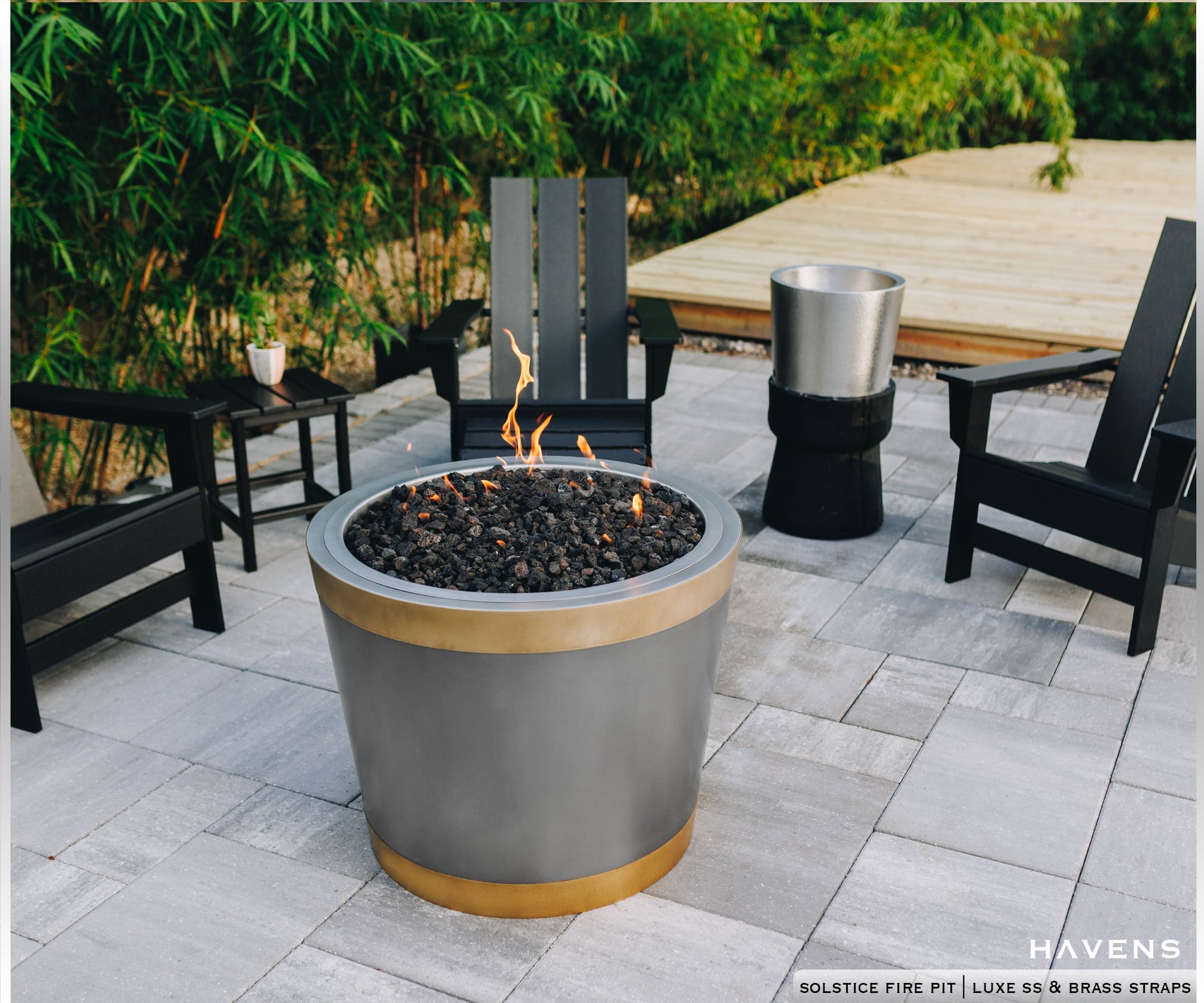 Solstice Fire Pit - Stainless - Havens | Luxury Metals
