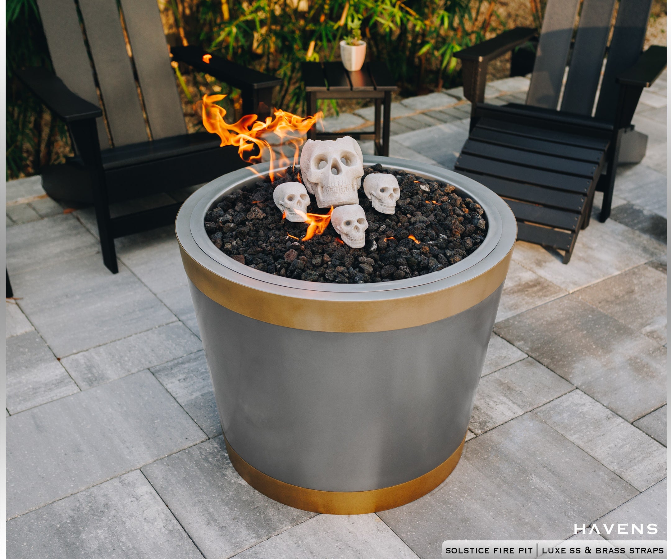 Solstice Fire Pit - Stainless - Havens | Luxury Metals