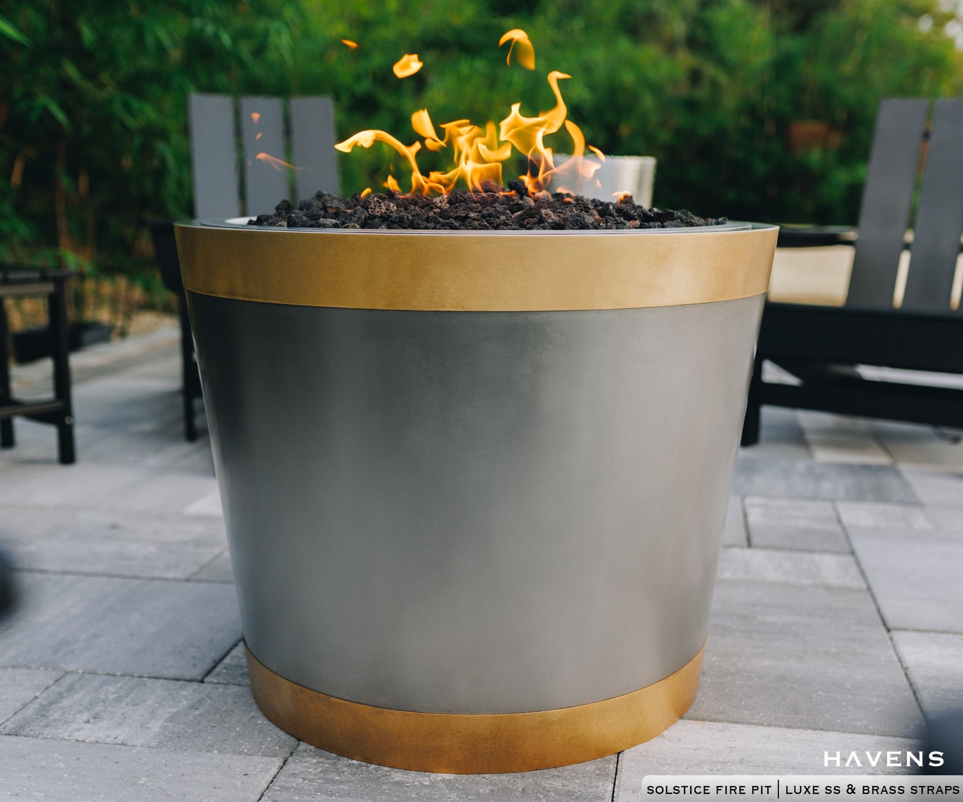 Solstice Fire Pit - Stainless - Havens | Luxury Metals