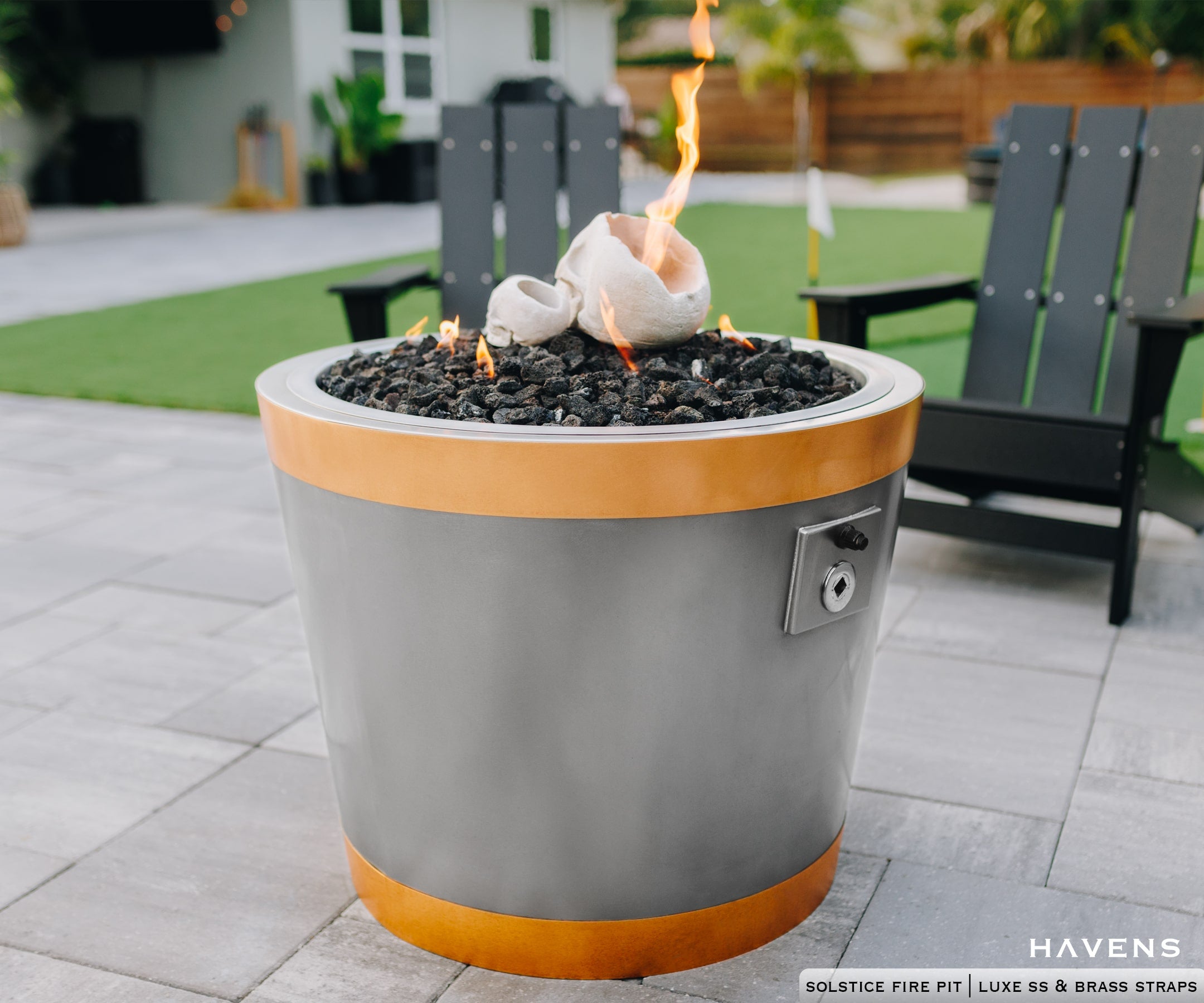 Solstice Fire Pit - Stainless - Havens | Luxury Metals