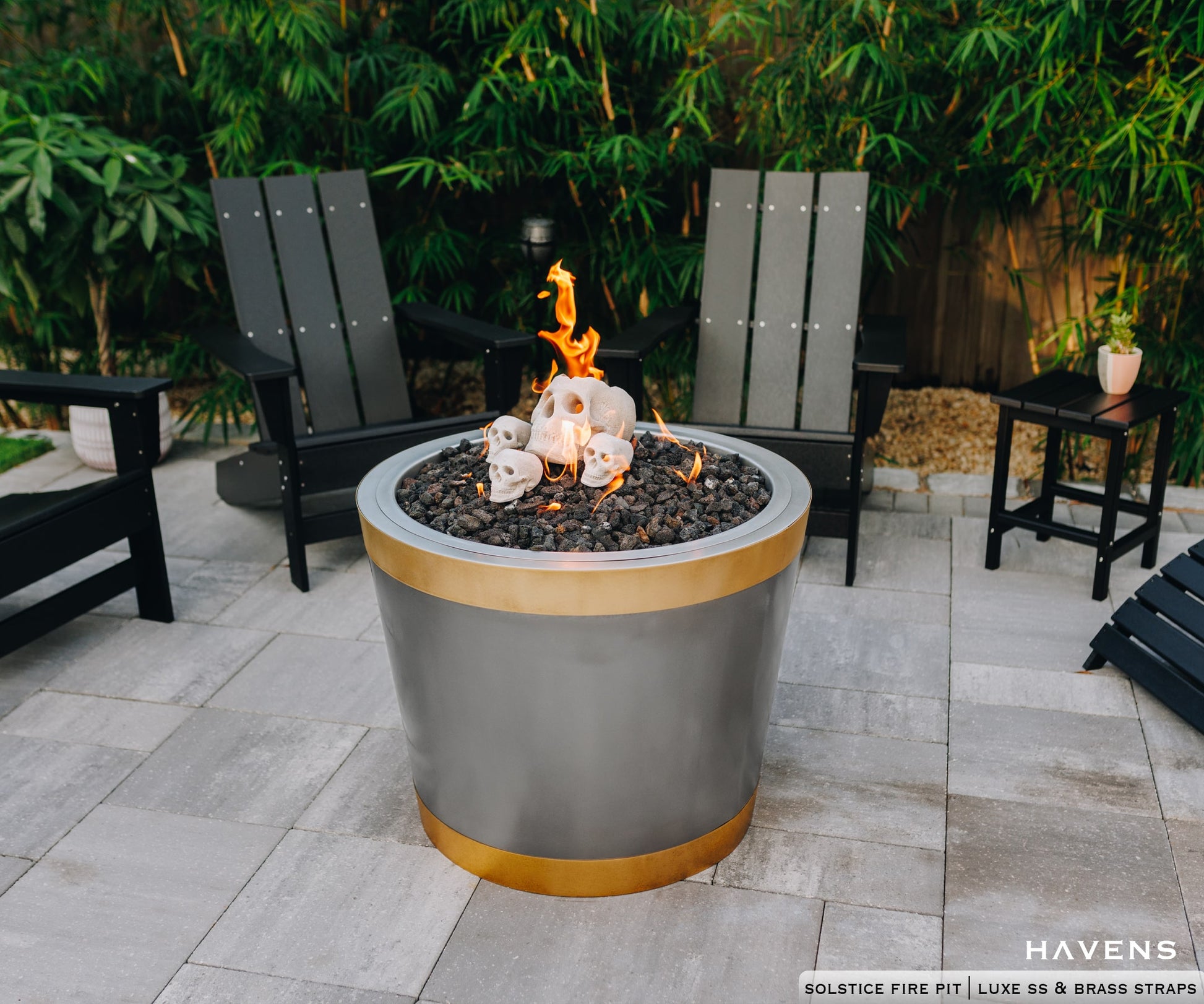 Solstice Fire Pit - Stainless - Havens | Luxury Metals