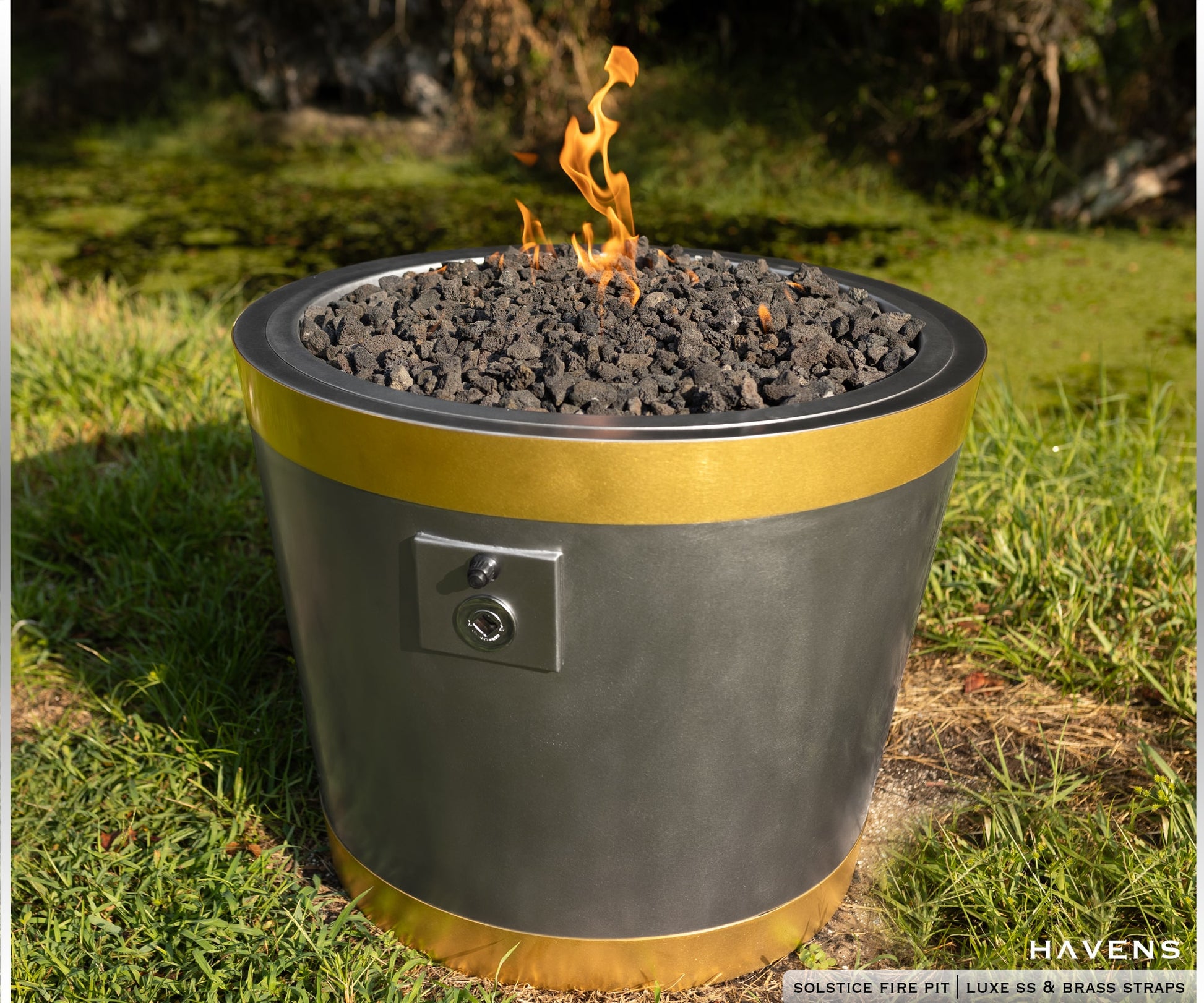 Solstice Fire Pit - Stainless - Havens | Luxury Metals