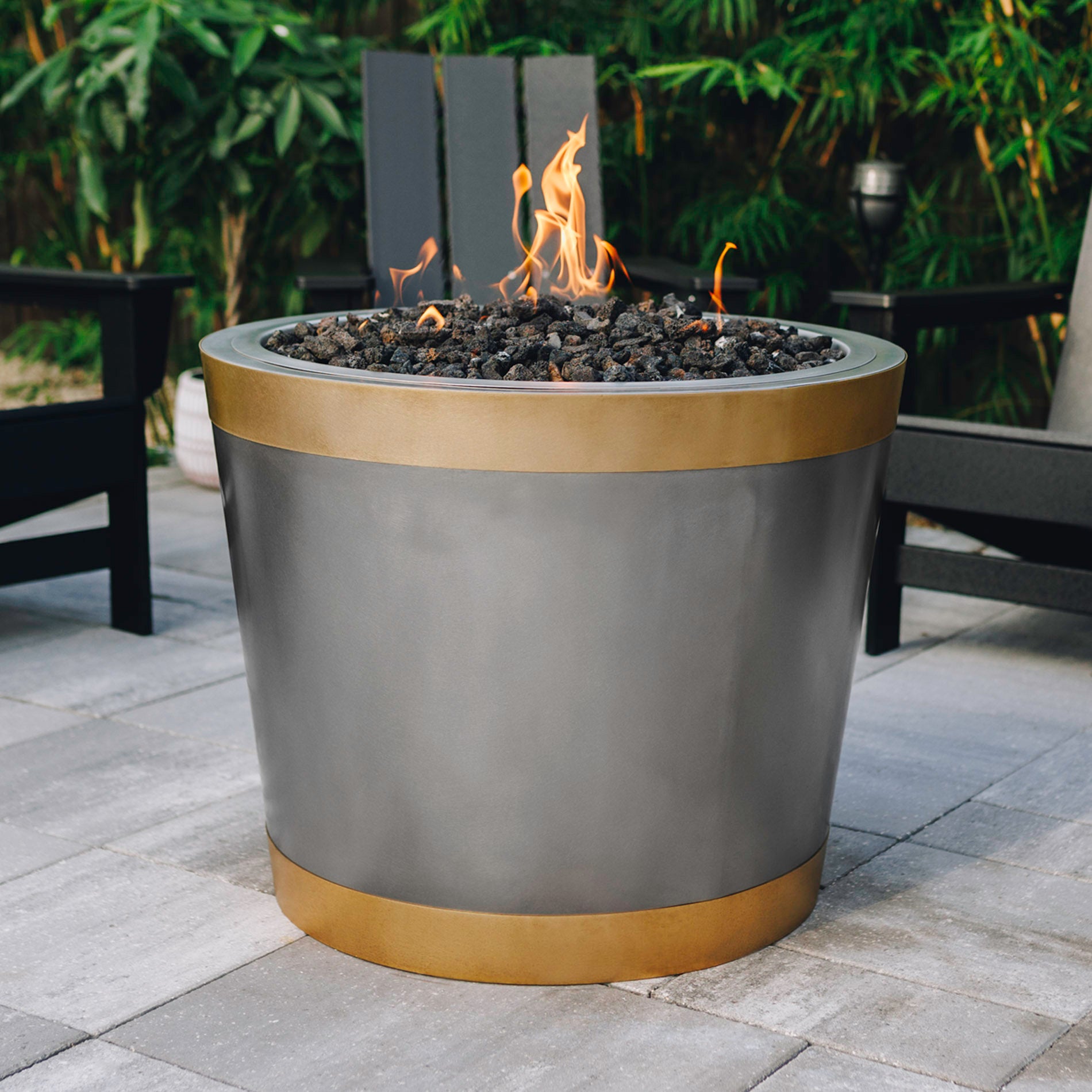 Solstice Fire Pit - Stainless - Havens | Luxury Metals