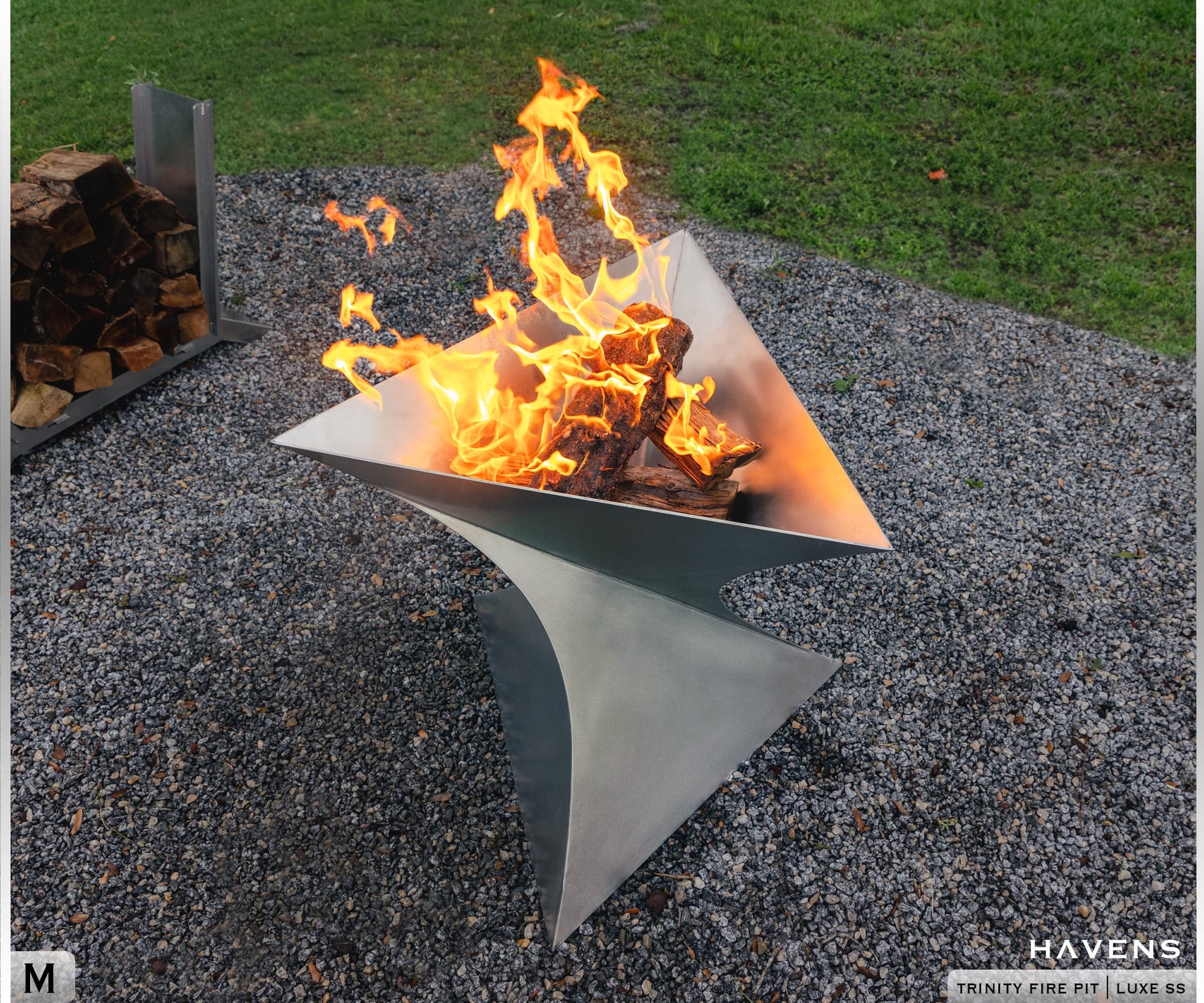 Trinity Fire Pit - Stainless Steel - Havens
