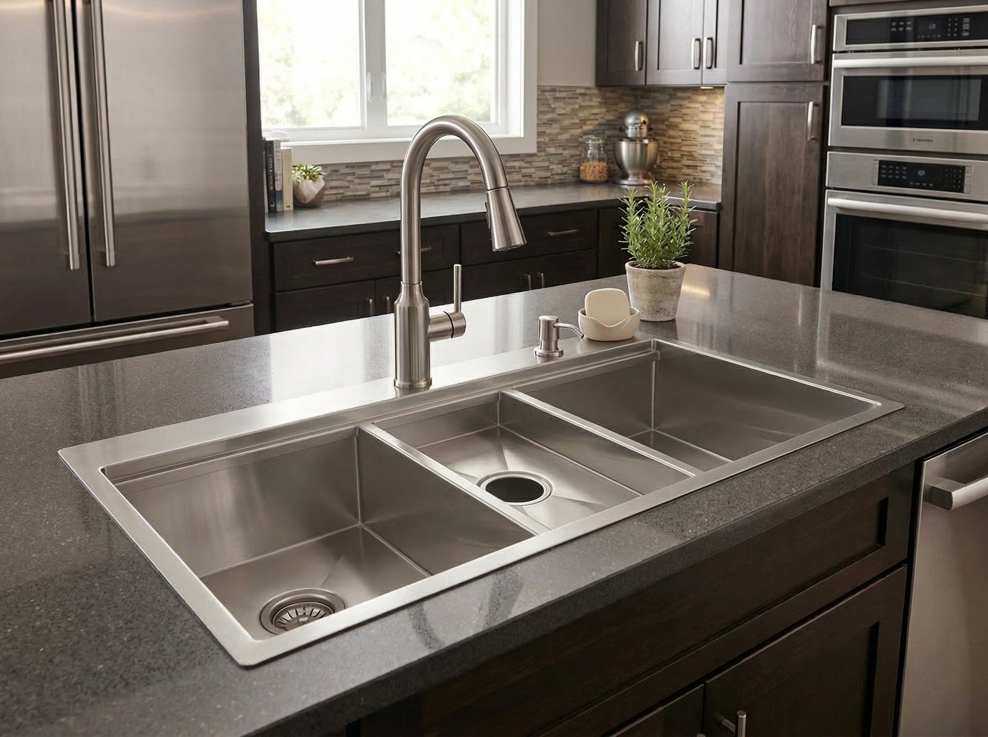 Triple Bowl workstation sink