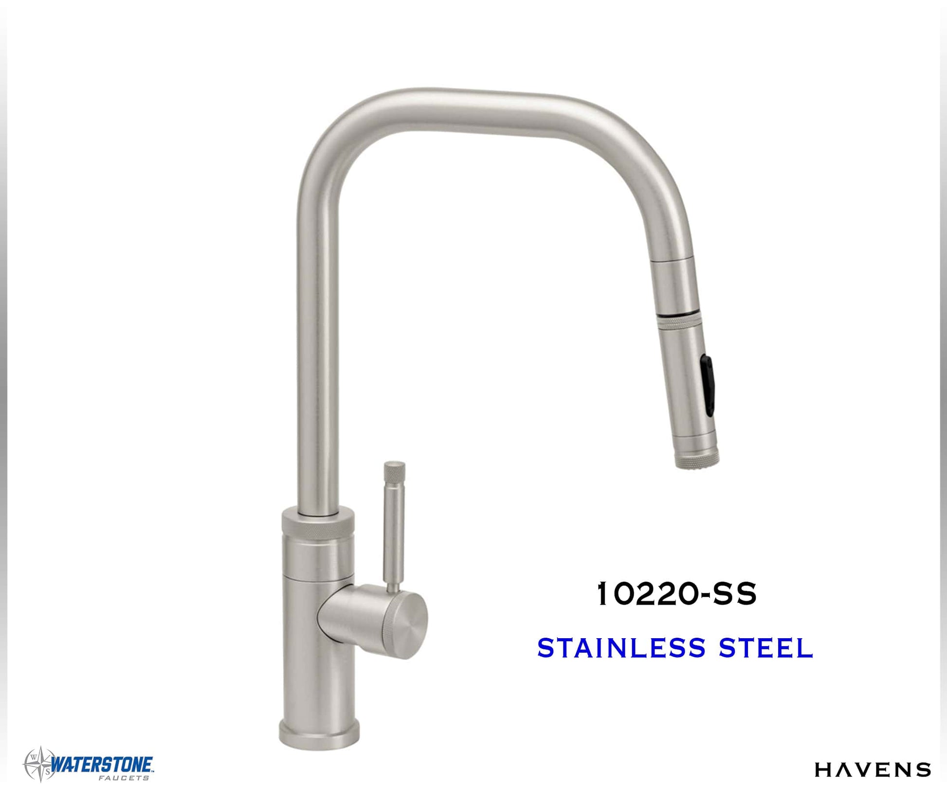 Waterstone Fulton Industrial PLP Angled Pulldown Faucet – 10220 - Havens | Luxury Metals