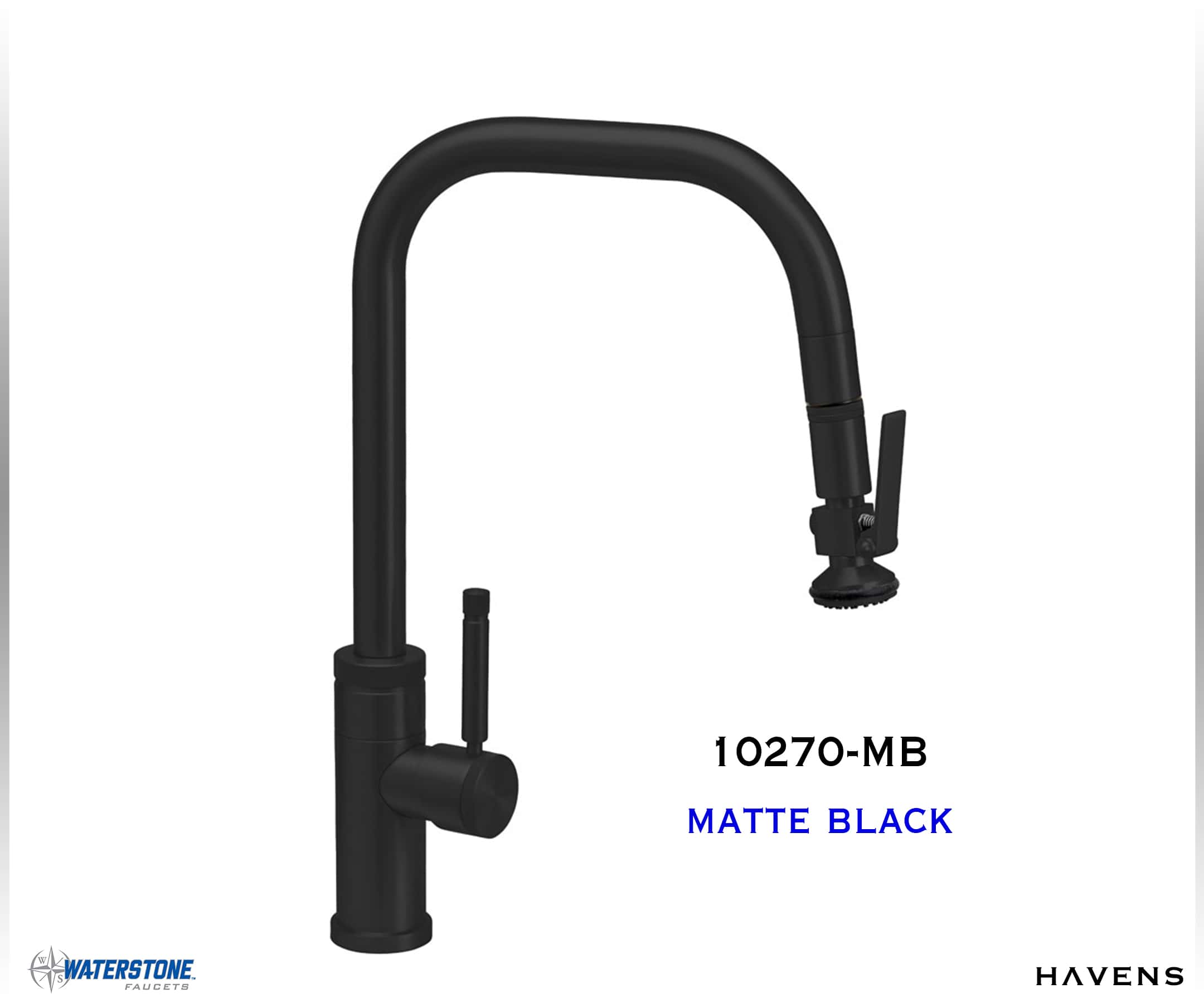 Waterstone Fulton Industrial PLP Angled Pulldown Faucet – 10270 - Havens | Luxury Metals