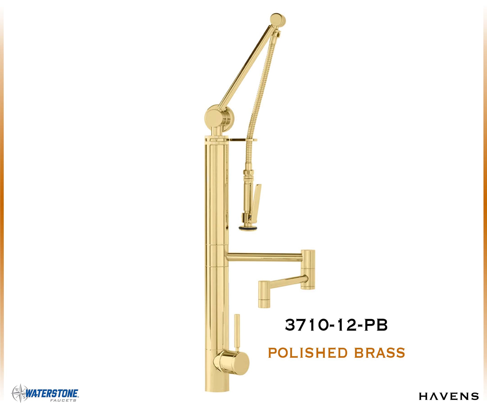 Waterstone Contemporary Gantry Faucet – Straight Spout 3710-12 - Havens | Luxury Metals