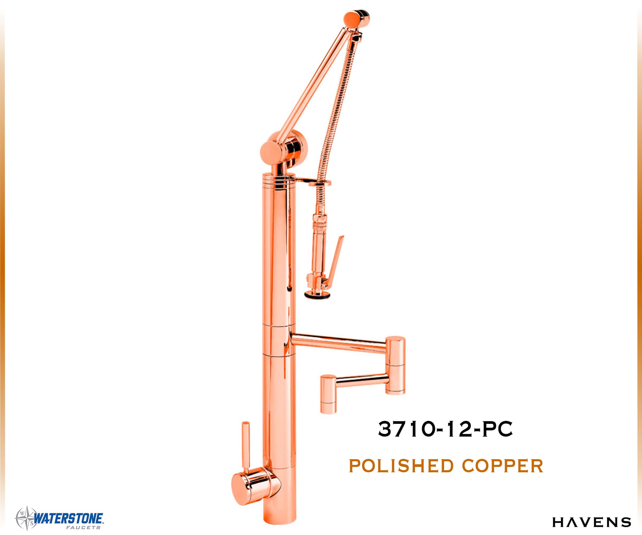Waterstone Contemporary Gantry Faucet – Straight Spout 3710-12 - Havens | Luxury Metals