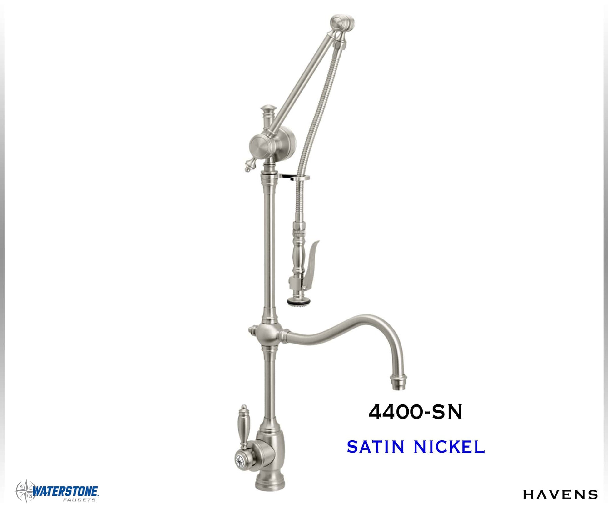 Waterstone Traditional Gantry Faucet – Hook Spout 4400 - Havens | Luxury Metals