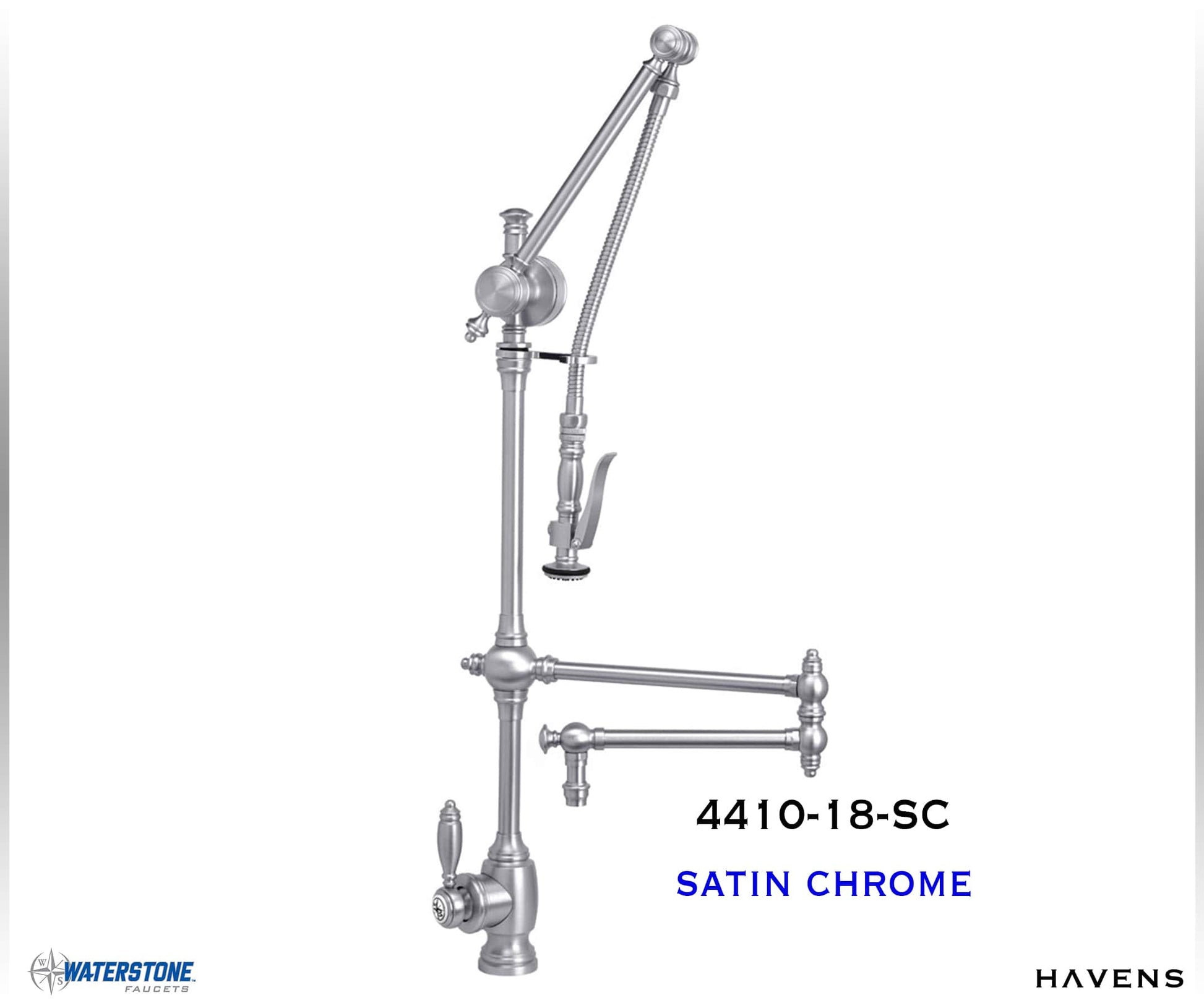 Waterstone Traditional Gantry Faucet – Articulated Spout 4410-18 - Havens | Luxury Metals