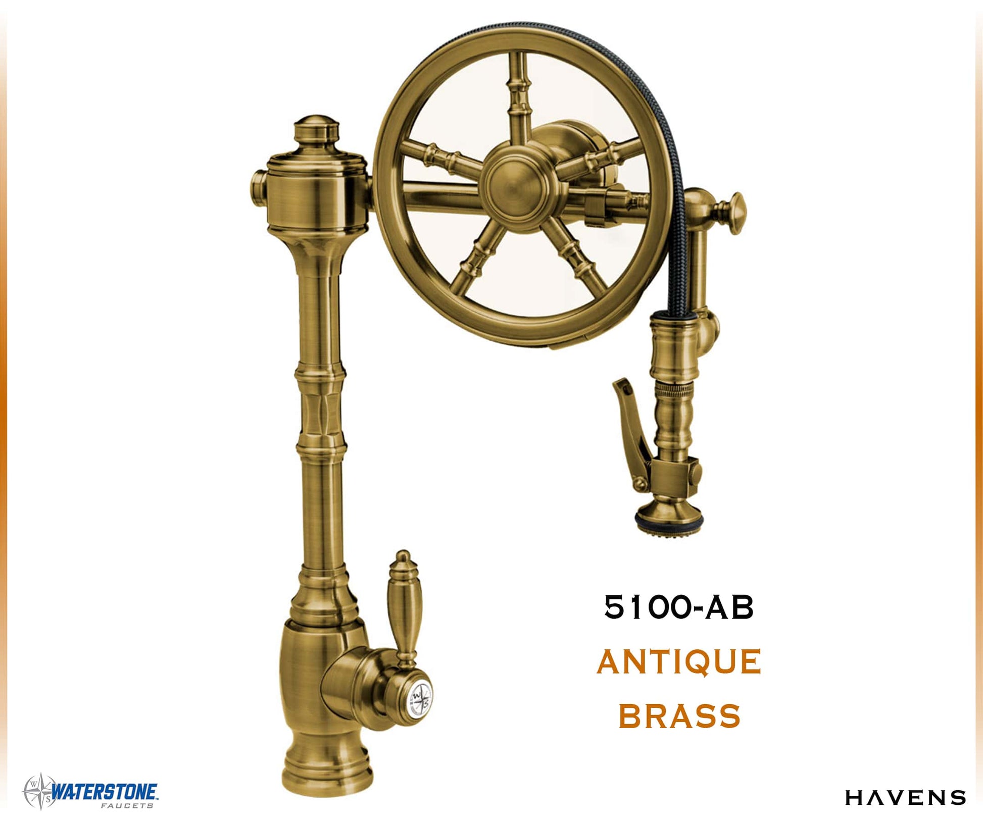 Waterstone Traditional Wheel Faucet 5100 - Havens | Luxury Metals