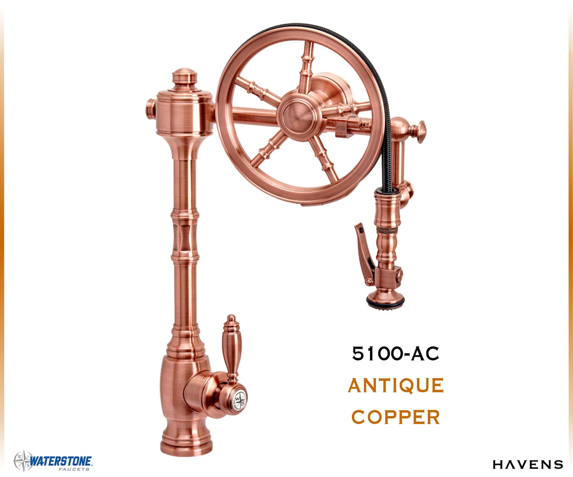 Waterstone Traditional Wheel Faucet 5100 - Havens | Luxury Metals