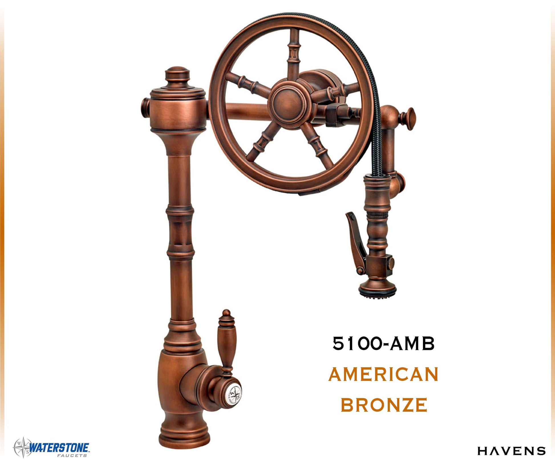 Waterstone Traditional Wheel Faucet 5100 - Havens | Luxury Metals