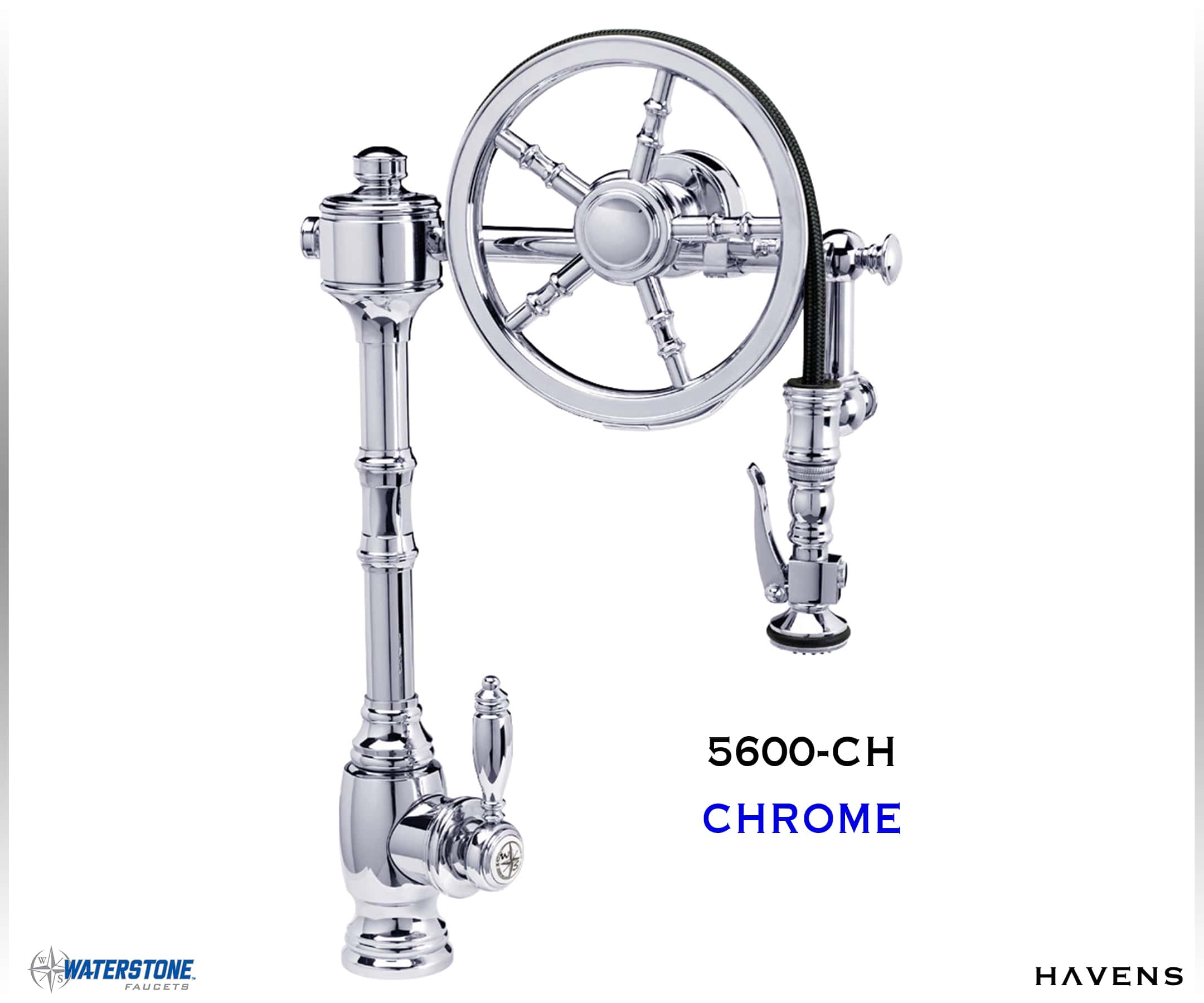 Waterstone Traditional Wheel Faucet 5100 - Havens | Luxury Metals