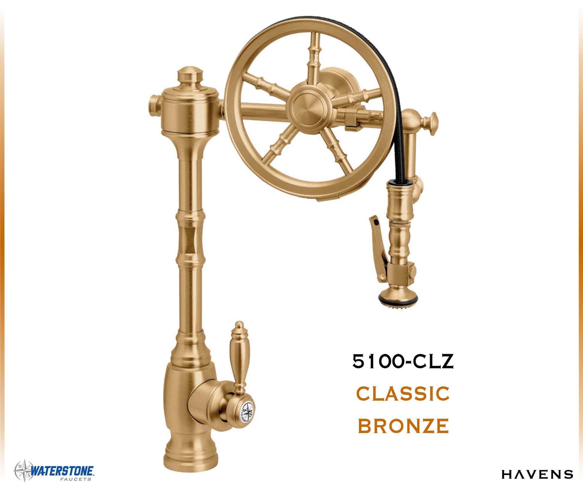 Waterstone Traditional Wheel Faucet 5100 - Havens | Luxury Metals