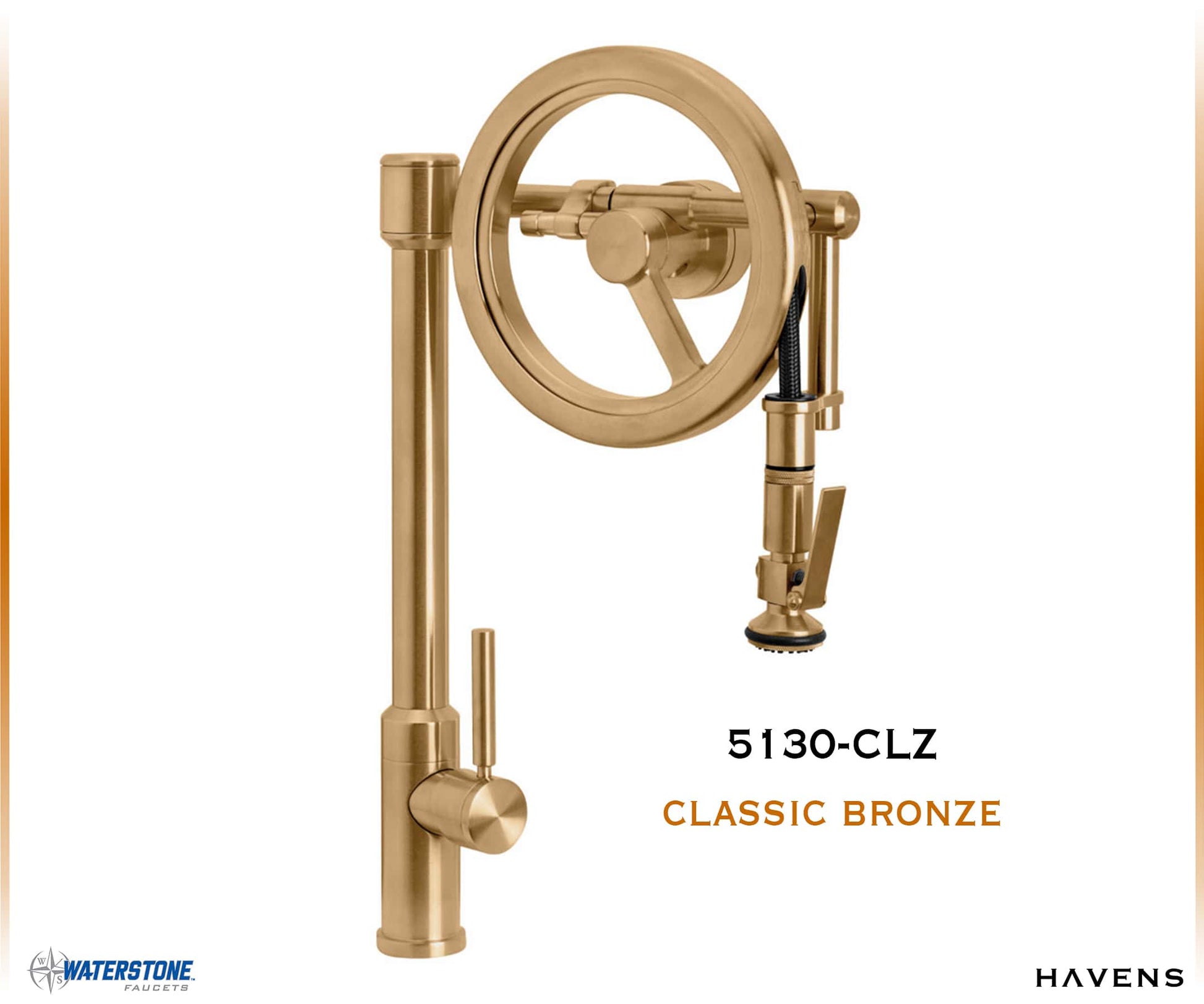 Waterstone Endeavor Wheel Faucet 5130 - Havens | Luxury Metals