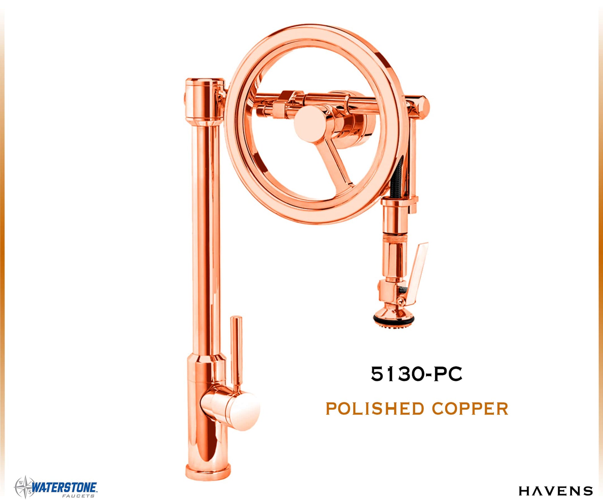 Waterstone Endeavor Wheel Faucet 5130 - Havens | Luxury Metals