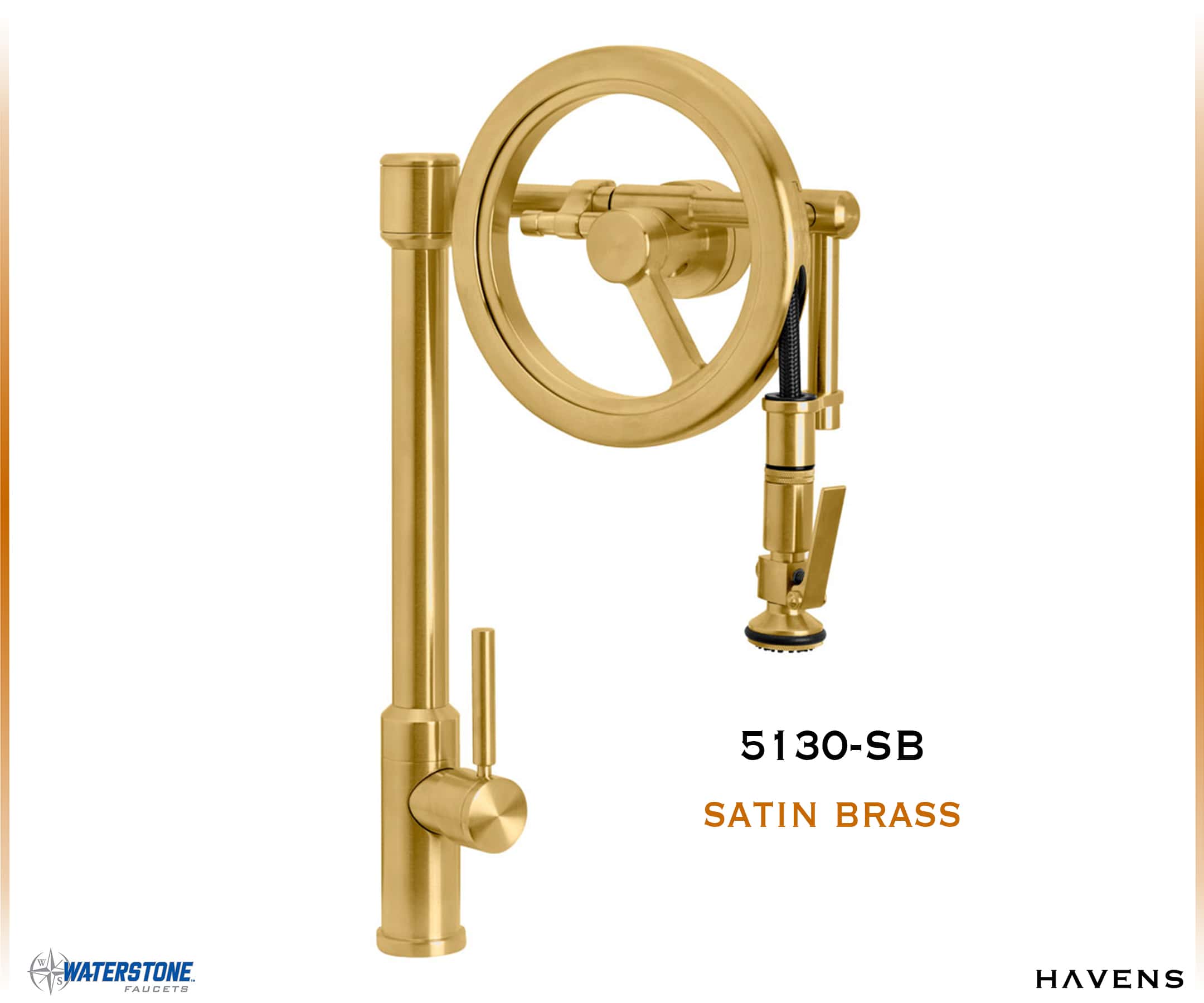 Waterstone Endeavor Wheel Faucet 5130 - Havens | Luxury Metals