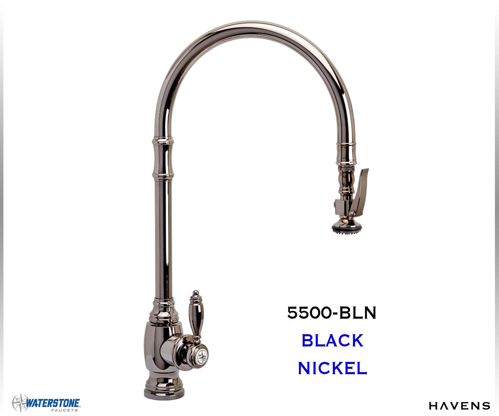 Waterstone Traditional Extended Reach PLP Pulldown Faucet 5500 - Havens | Luxury Metals