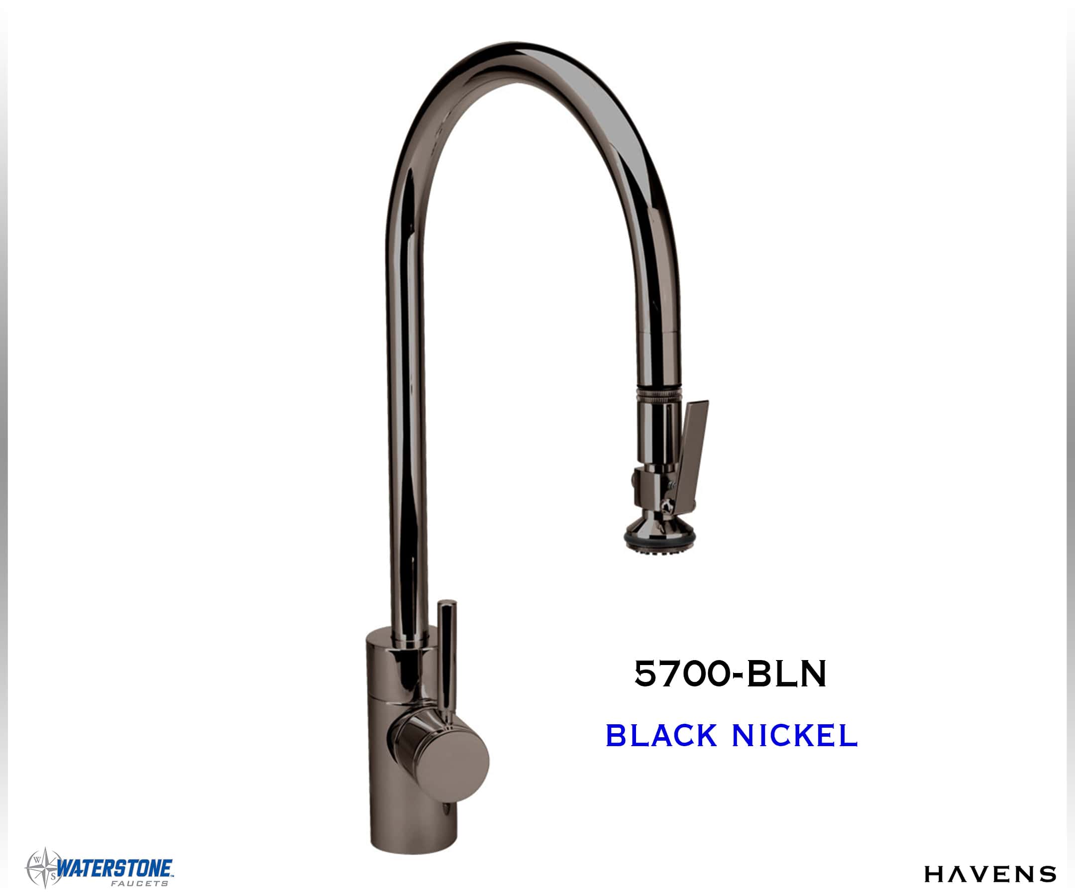 Waterstone Contemporary Extended Reach PLP Pulldown Faucet - 5700 - Havens | Luxury Metals