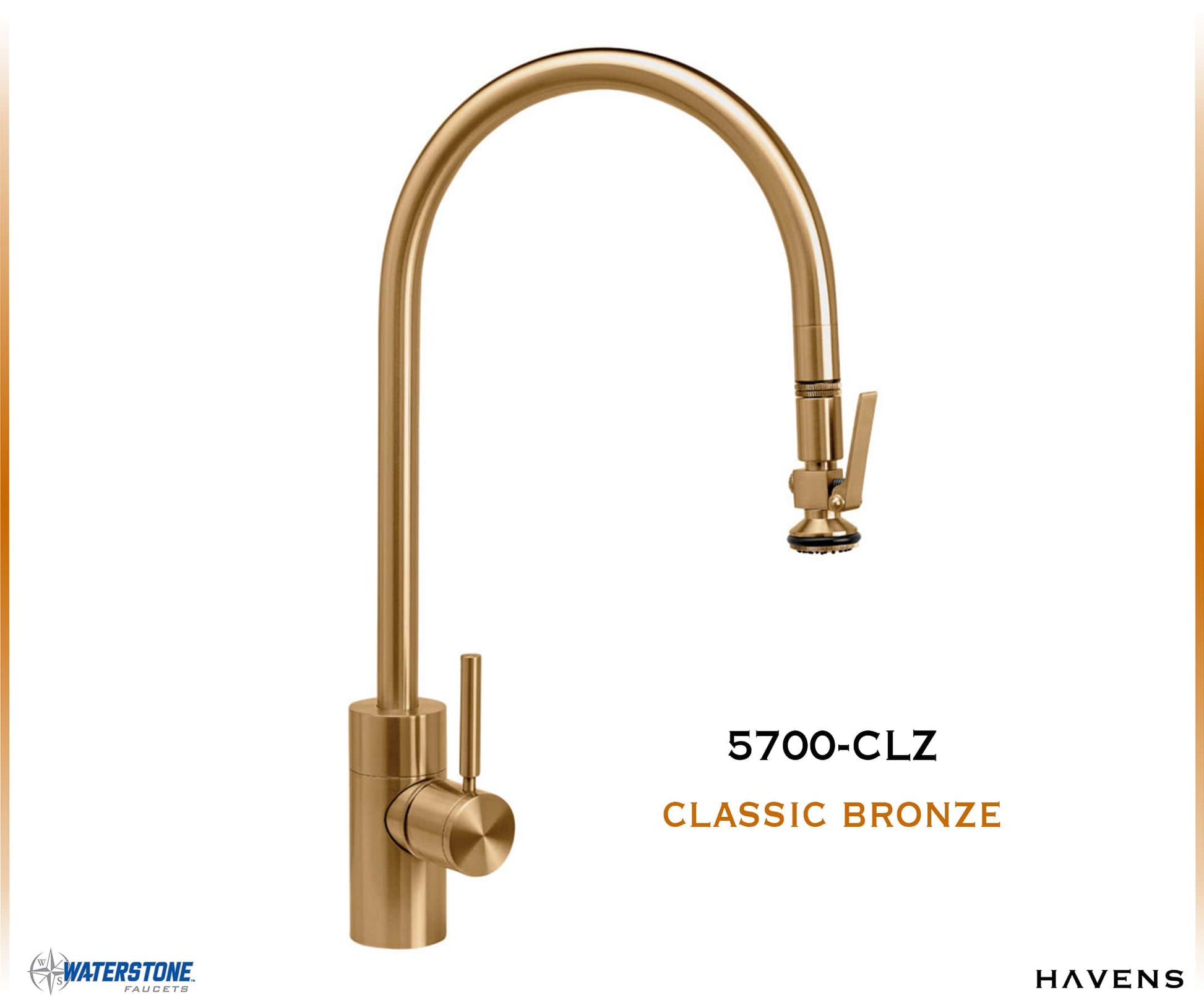 Waterstone Contemporary Extended Reach PLP Pulldown Faucet - 5700 - Havens | Luxury Metals