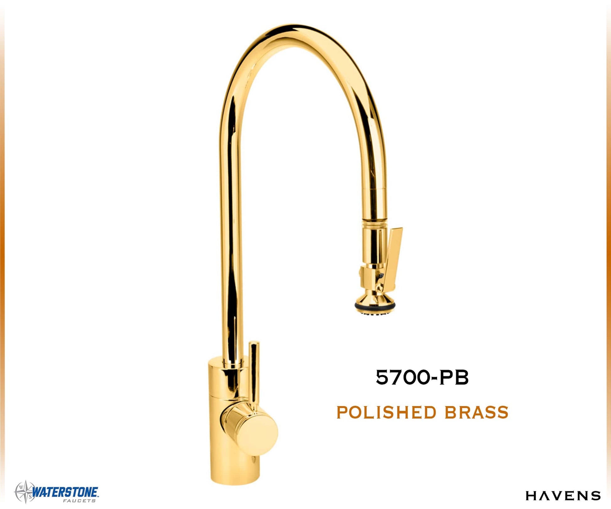 Waterstone Contemporary Extended Reach PLP Pulldown Faucet - 5700 - Havens | Luxury Metals