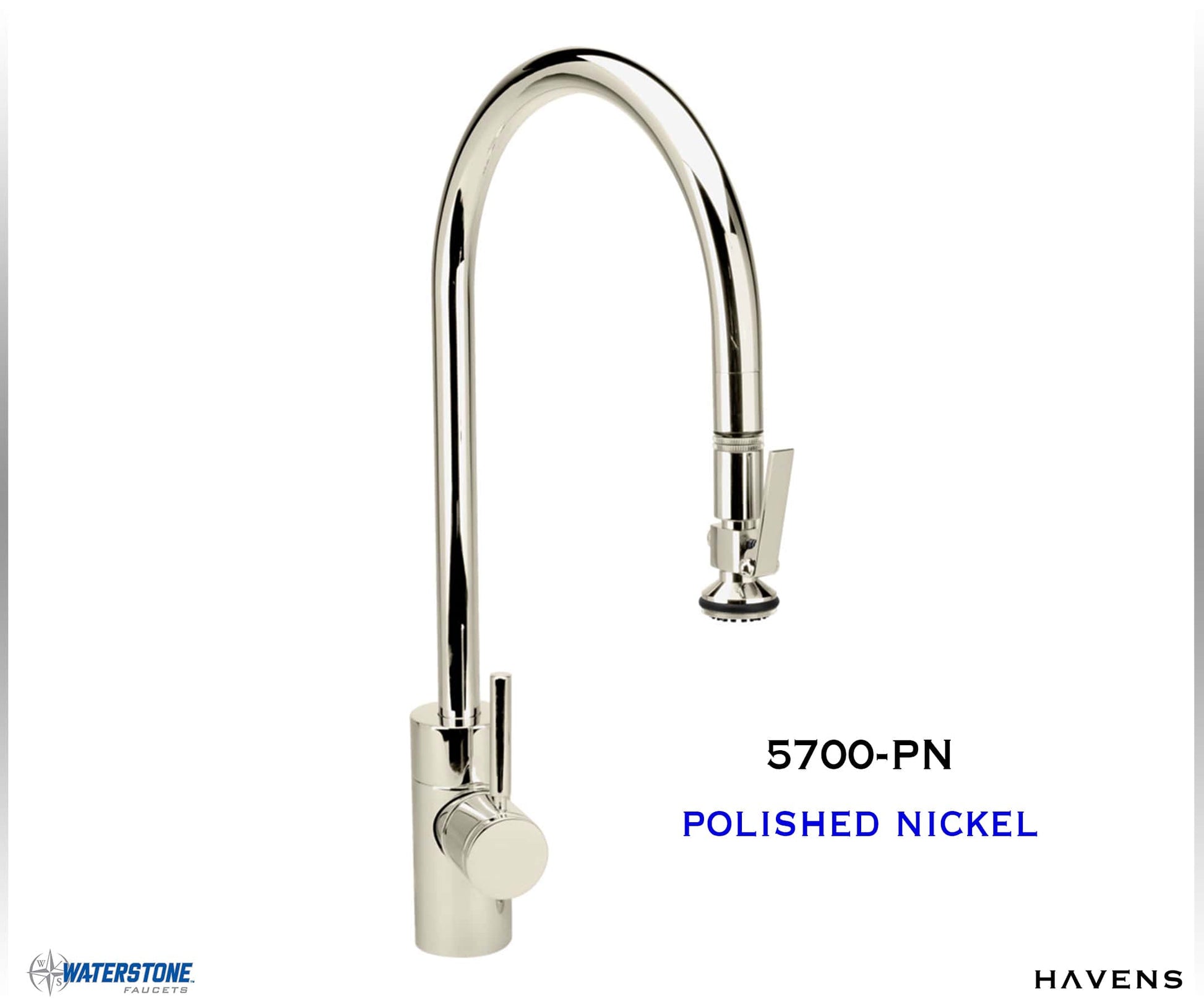 Waterstone Contemporary Extended Reach PLP Pulldown Faucet - 5700 - Havens | Luxury Metals