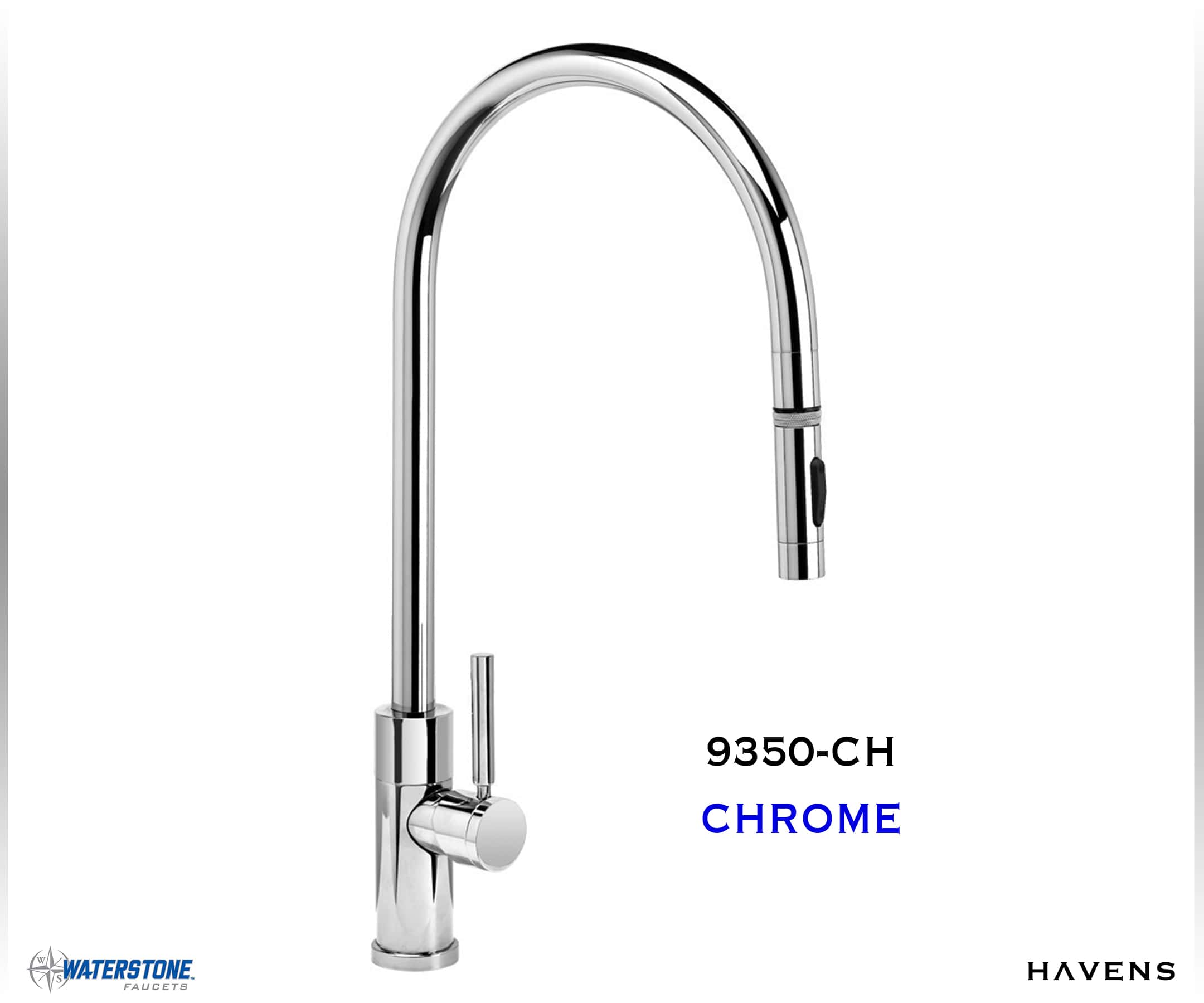 Waterstone Modern Extended Reach PLP Pulldown Faucet - 9350 - Havens | Luxury Metals