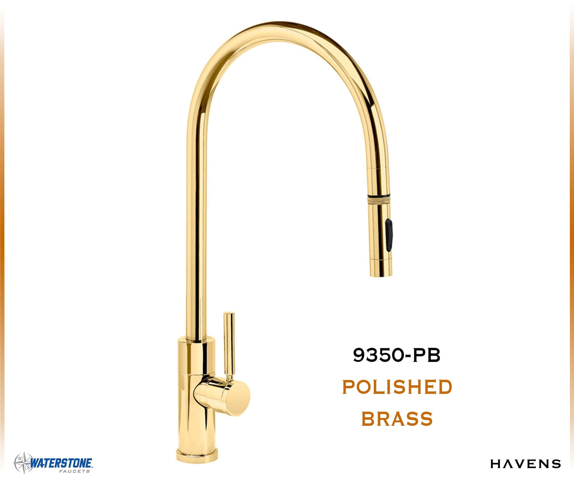 Waterstone Modern Extended Reach PLP Pulldown Faucet - 9350 - Havens | Luxury Metals