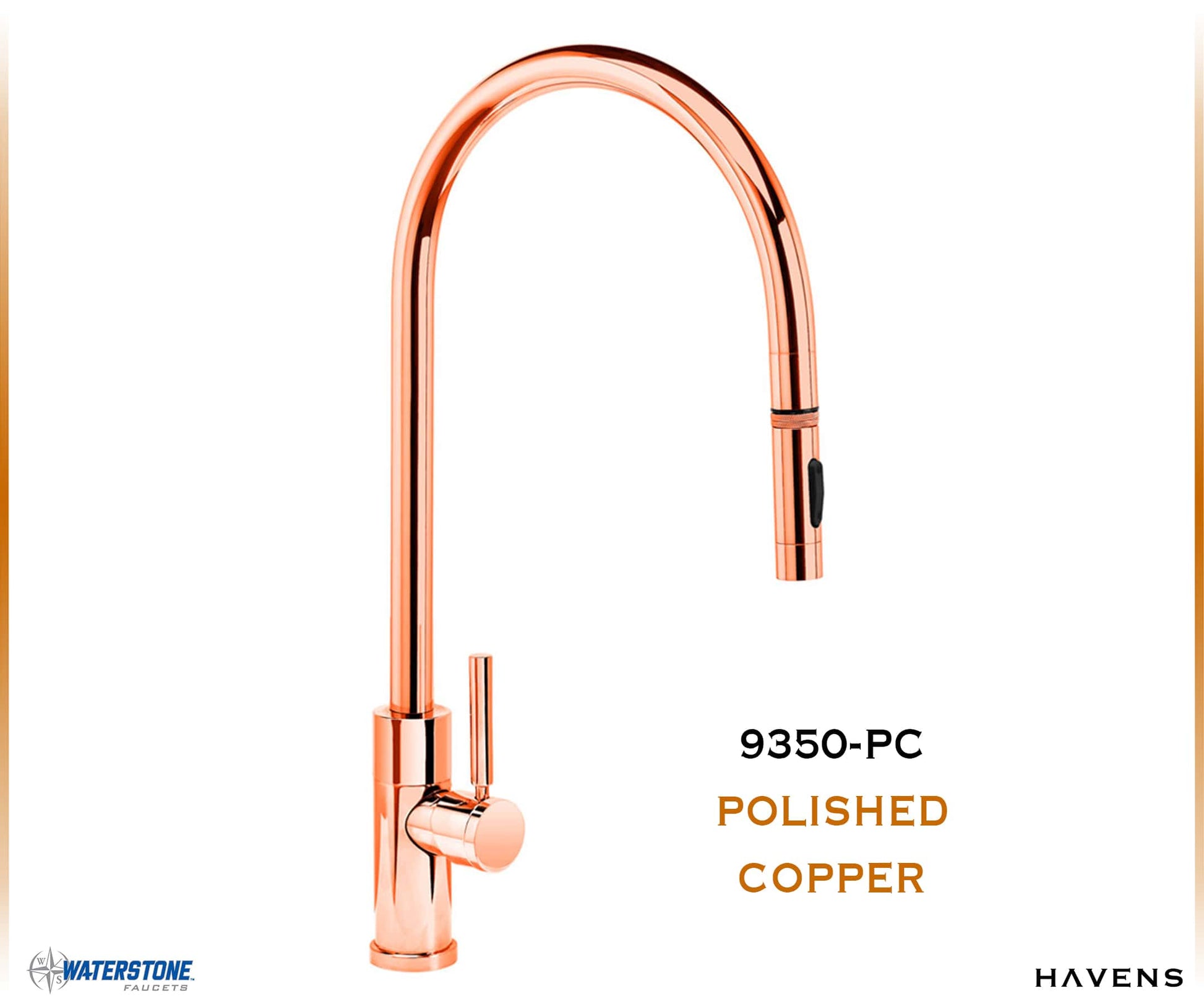 Waterstone Modern Extended Reach PLP Pulldown Faucet - 9350 - Havens | Luxury Metals