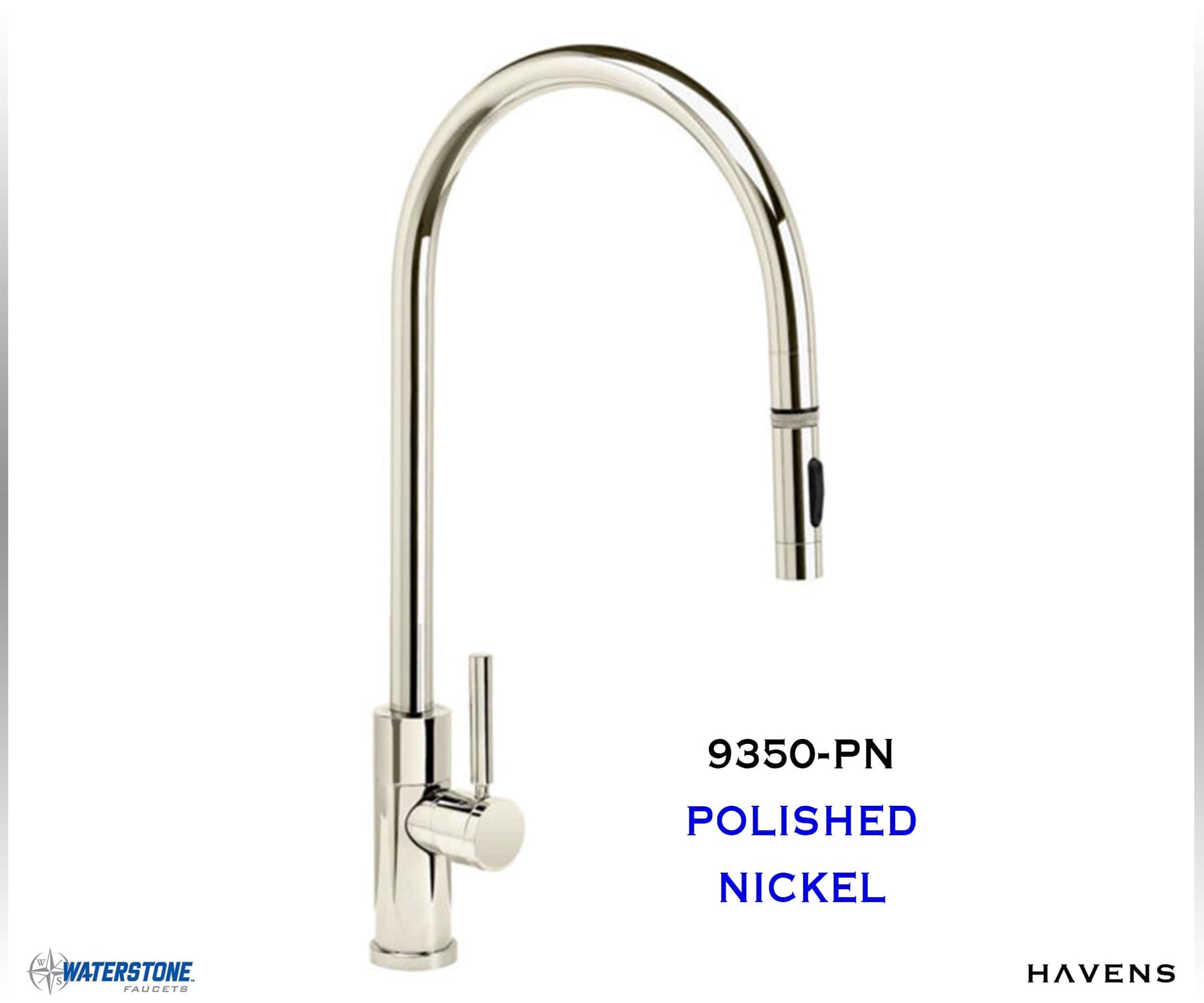 Waterstone Modern Extended Reach PLP Pulldown Faucet - 9350 - Havens | Luxury Metals