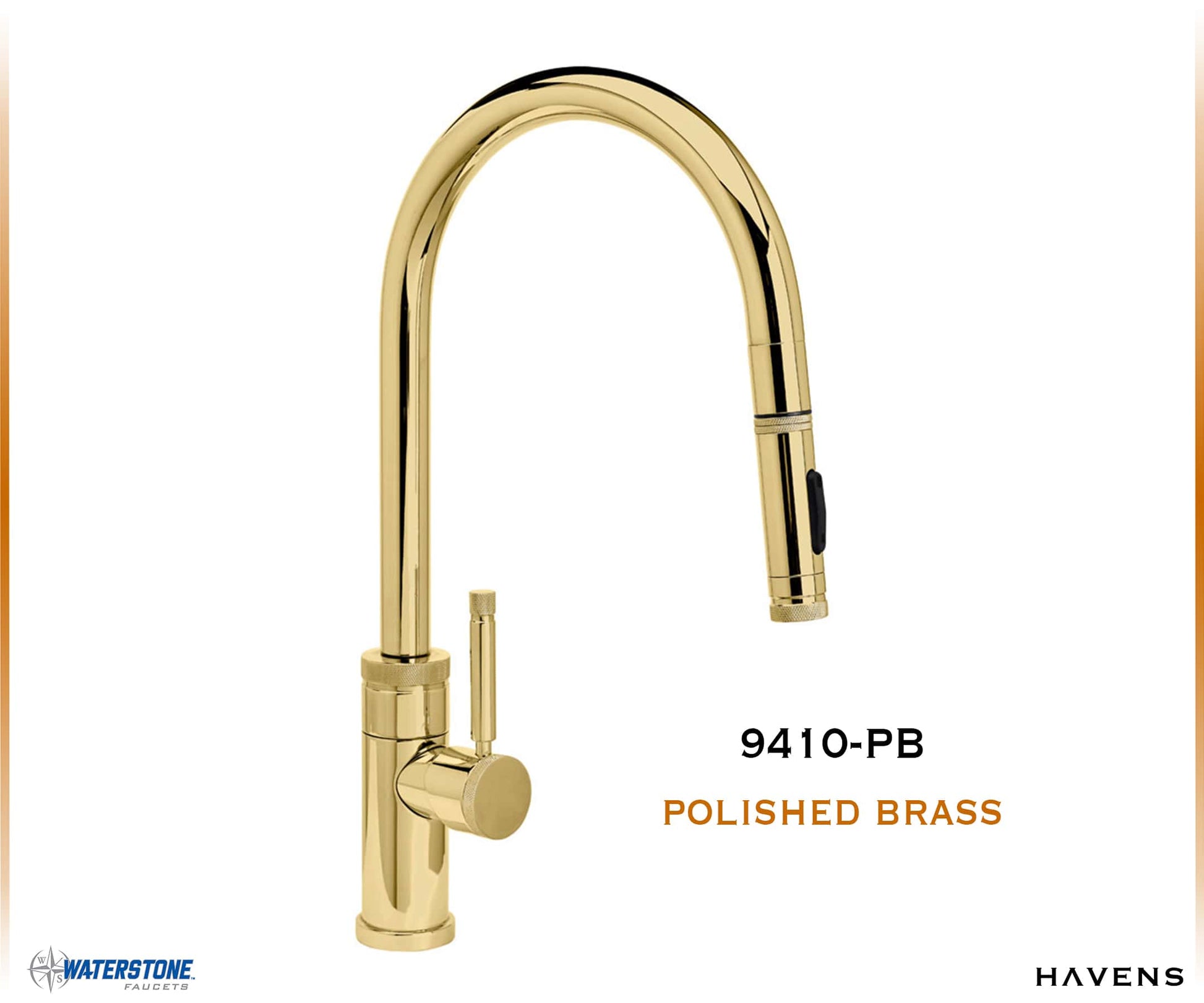 Waterstone Industrial PLP Pulldown Faucet - 9410 (Angled) - Havens | Luxury Metals