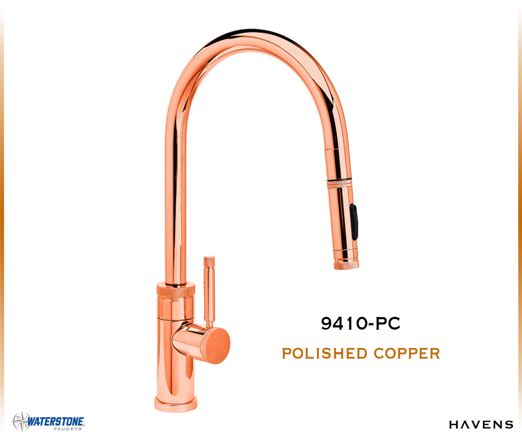 Waterstone Industrial PLP Pulldown Faucet - 9410 (Angled) - Havens | Luxury Metals