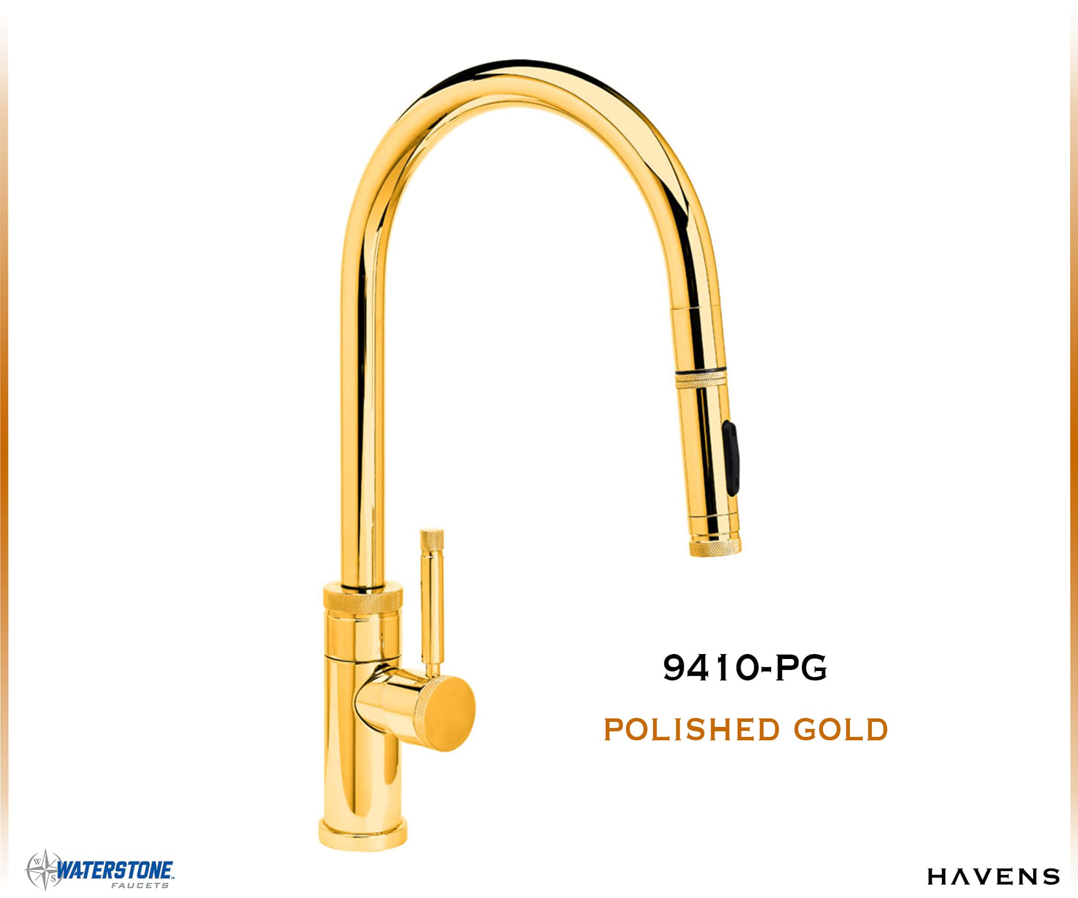 Waterstone Industrial PLP Pulldown Faucet - 9410 (Angled) - Havens | Luxury Metals