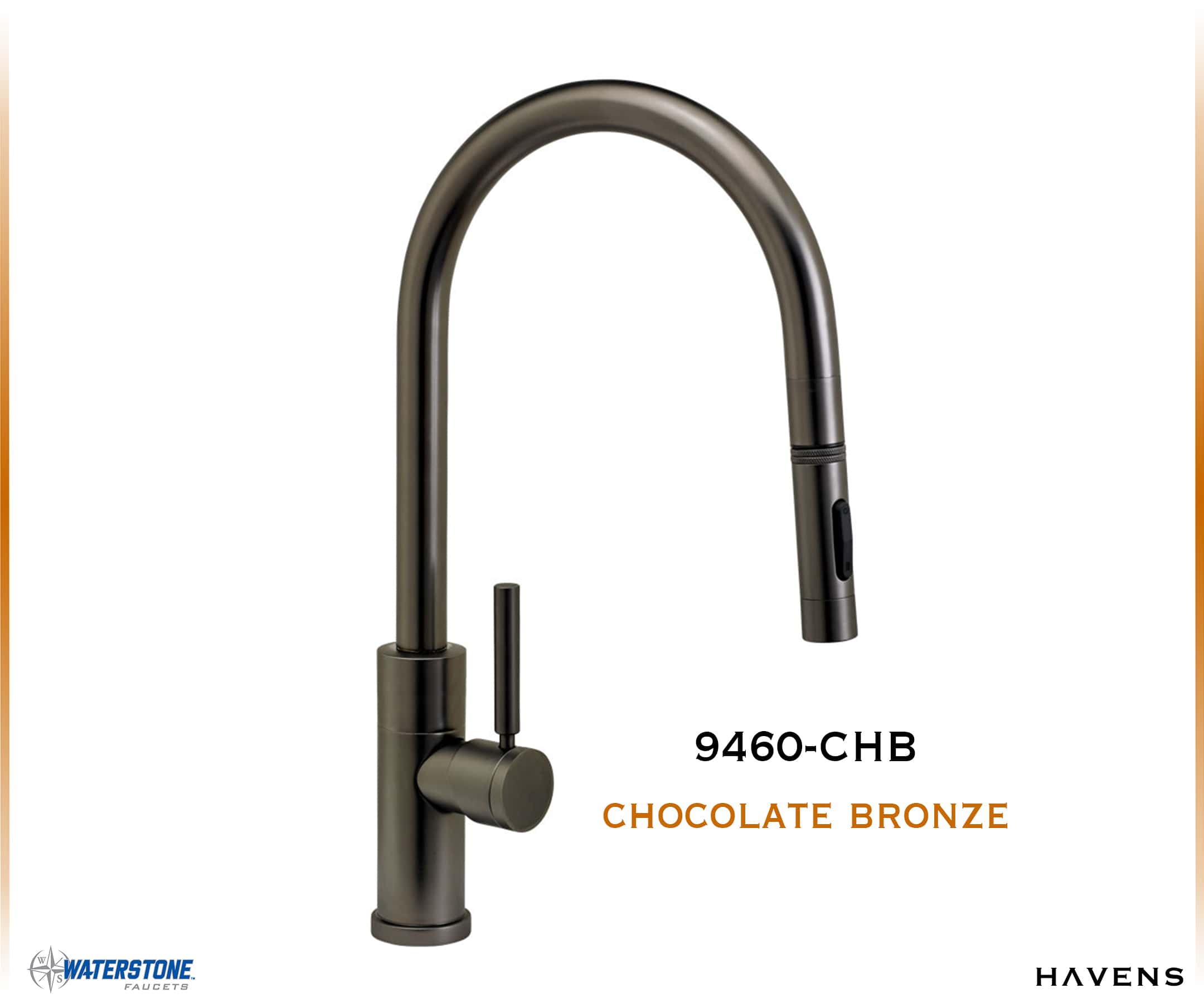 Waterstone Modern PLP Angled Pulldown Faucet - 9460 - Havens | Luxury Metals