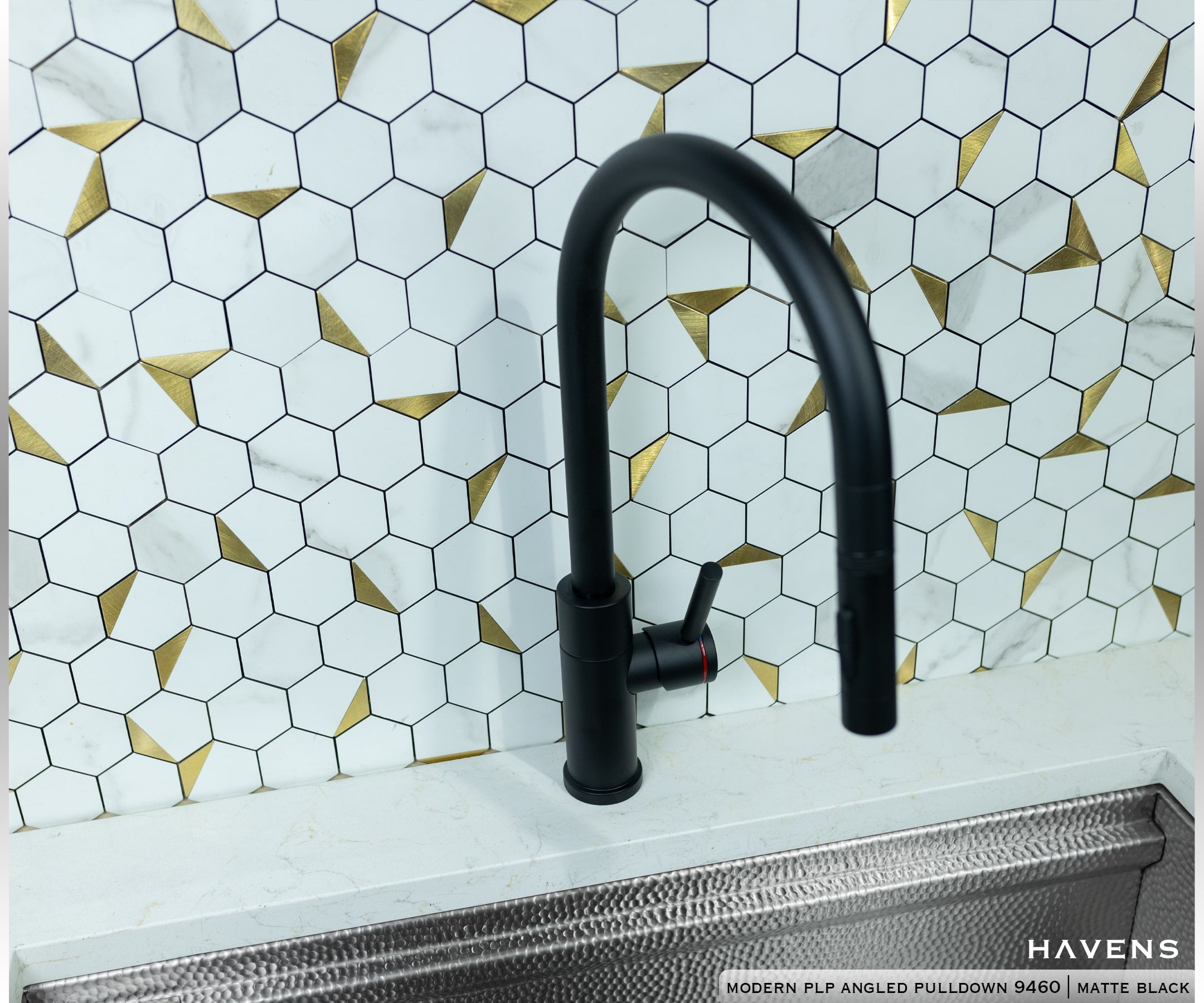 Waterstone Modern PLP Angled Pulldown Faucet - 9460 - Havens | Luxury Metals