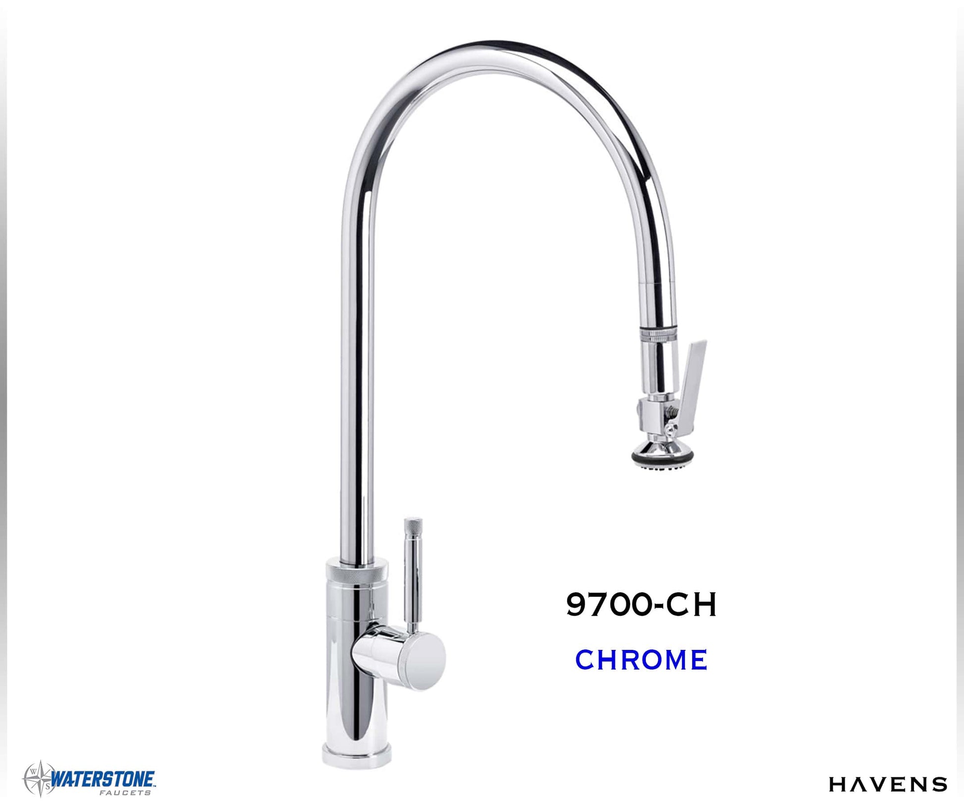 Waterstone Industrial Extended Reach PLP Pulldown Faucet - 9700 - Havens | Luxury Metals